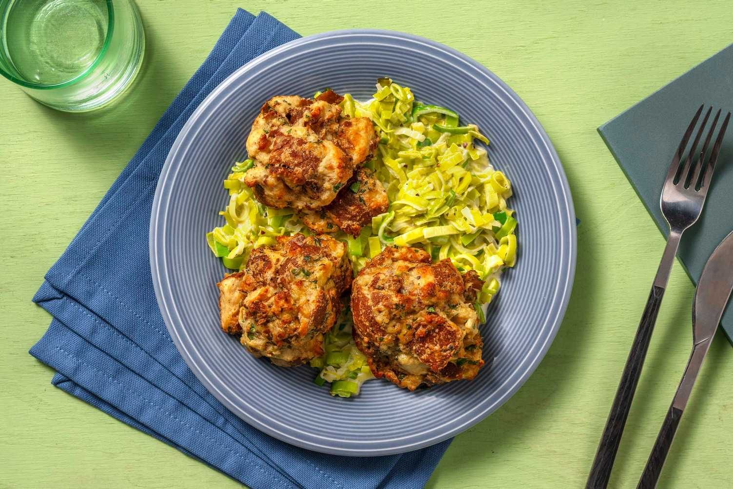 Gebackene Laugen-Käse-Knödel