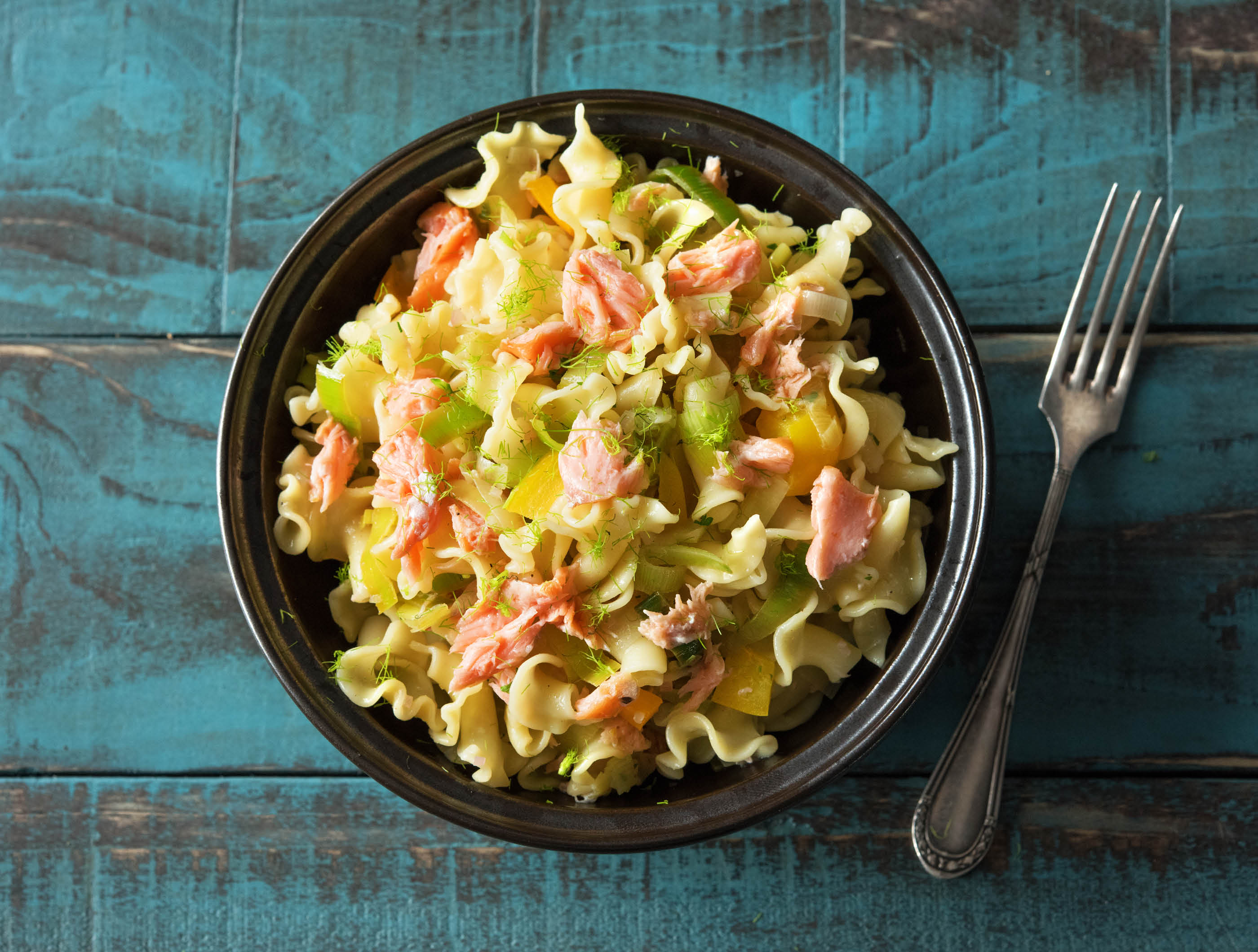 Gigli au saumon fumé à chaud, à l’aneth frais et au citron
