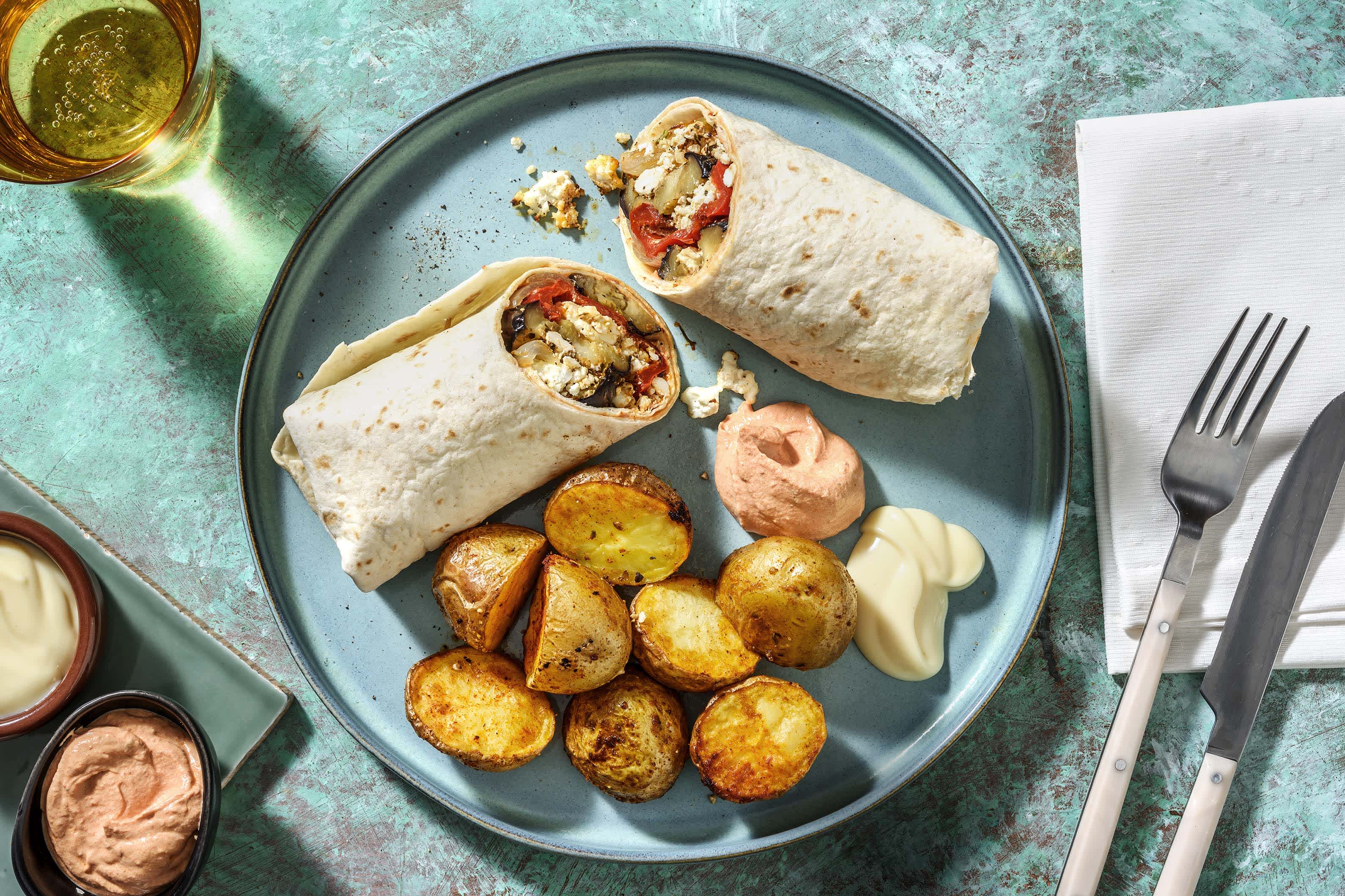 Griechische Wraps mit Hirtenkäse