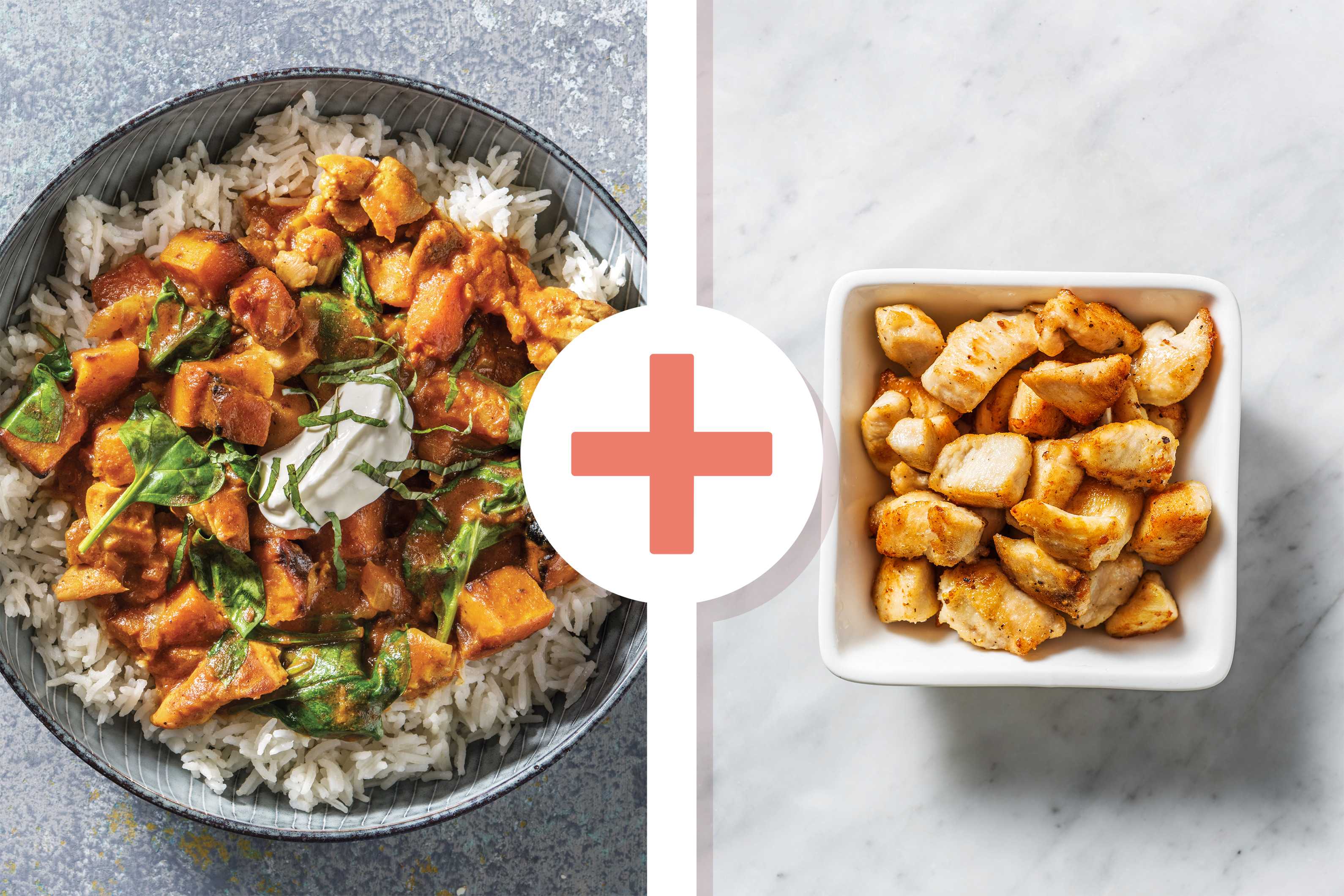 Indian Double Chicken, Spinach & Roast Pumpkin Curry