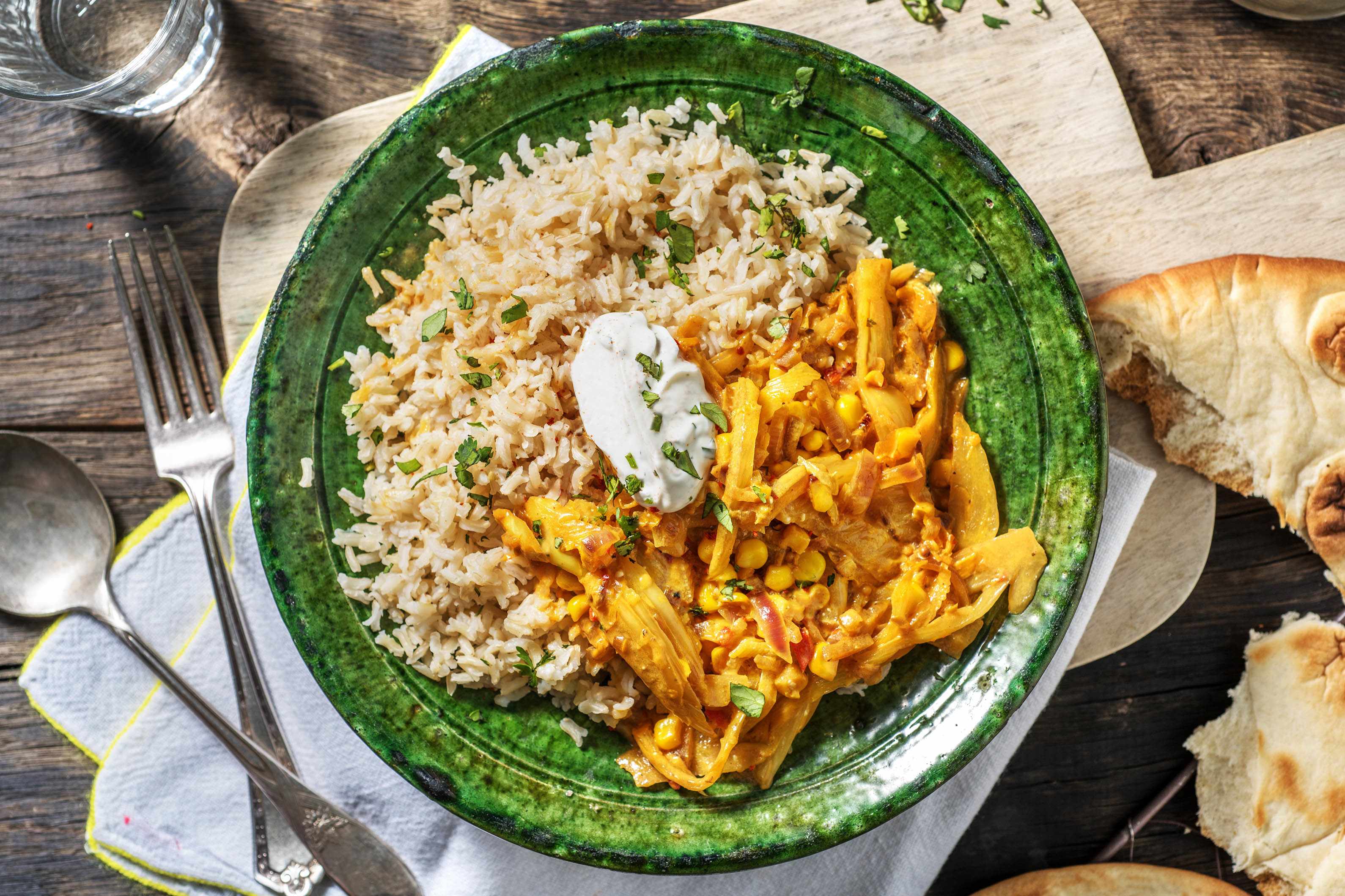 Indiase curry met venkel en mais