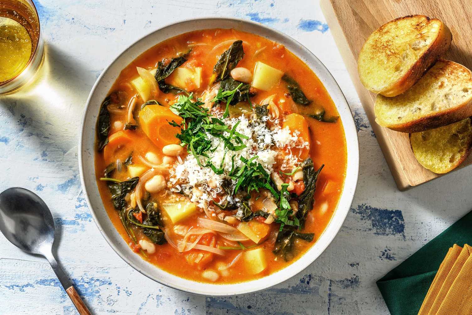 Italienischer Bohneneintopf mit Grünkohl
