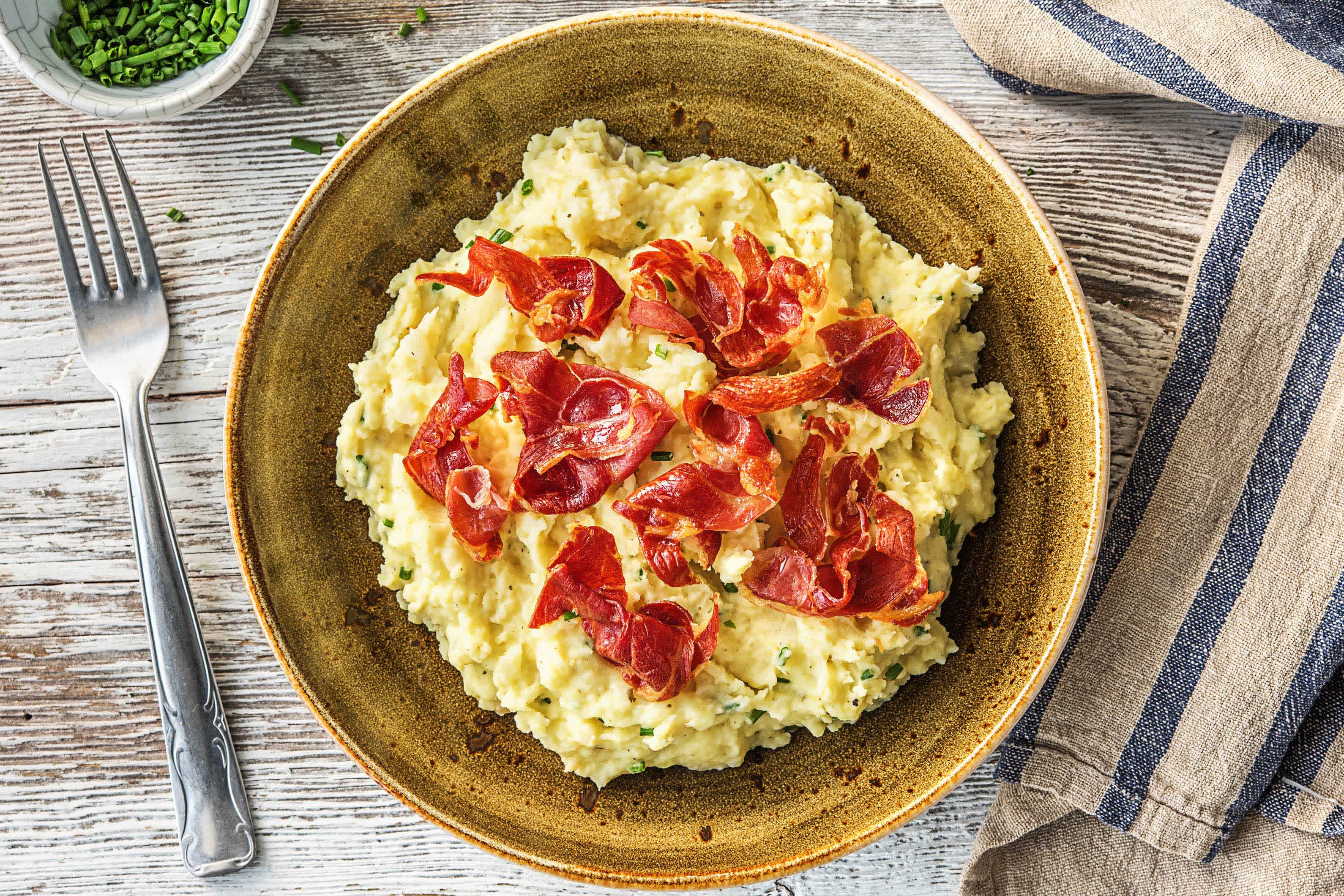 Stoemp au céleri-rave et au jambon serrano
