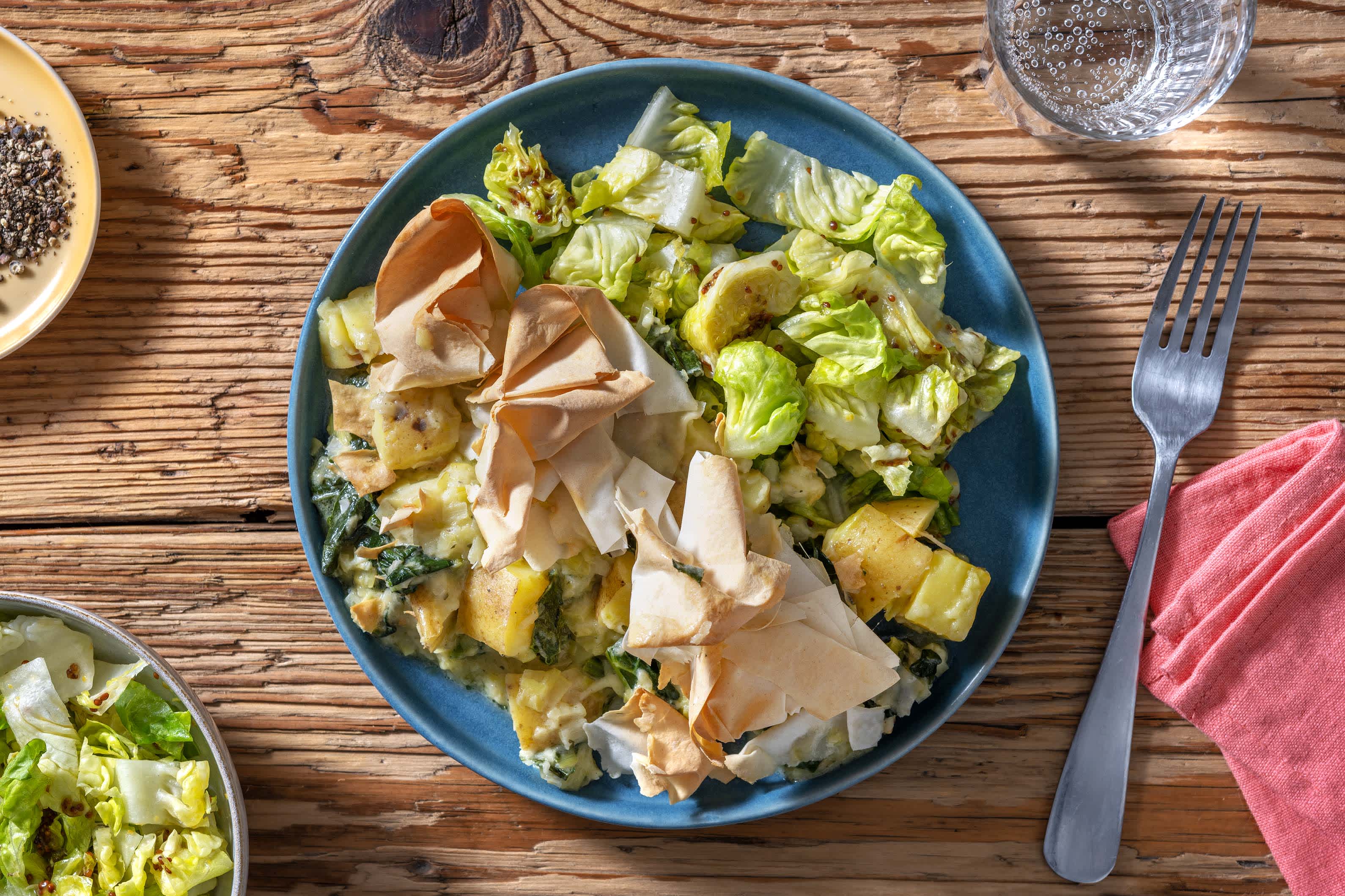 Leek and Potato Filo Pie