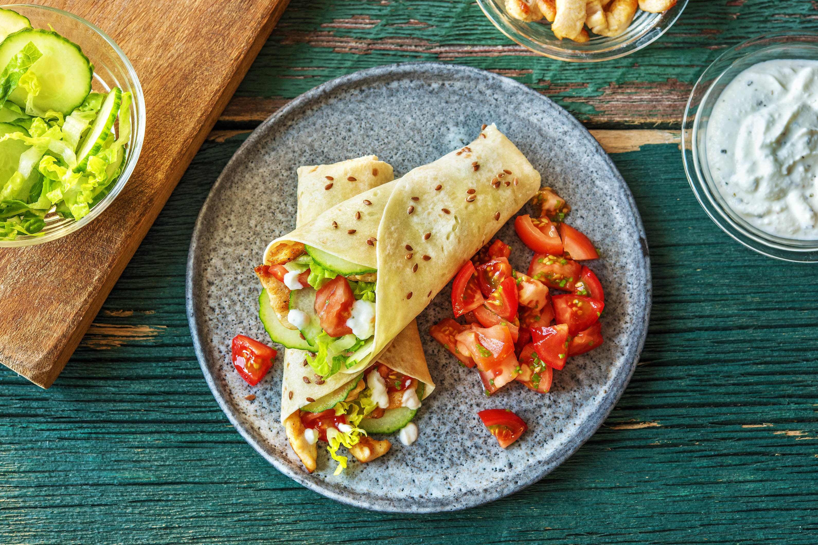 Leichte Hähnchen-Wraps