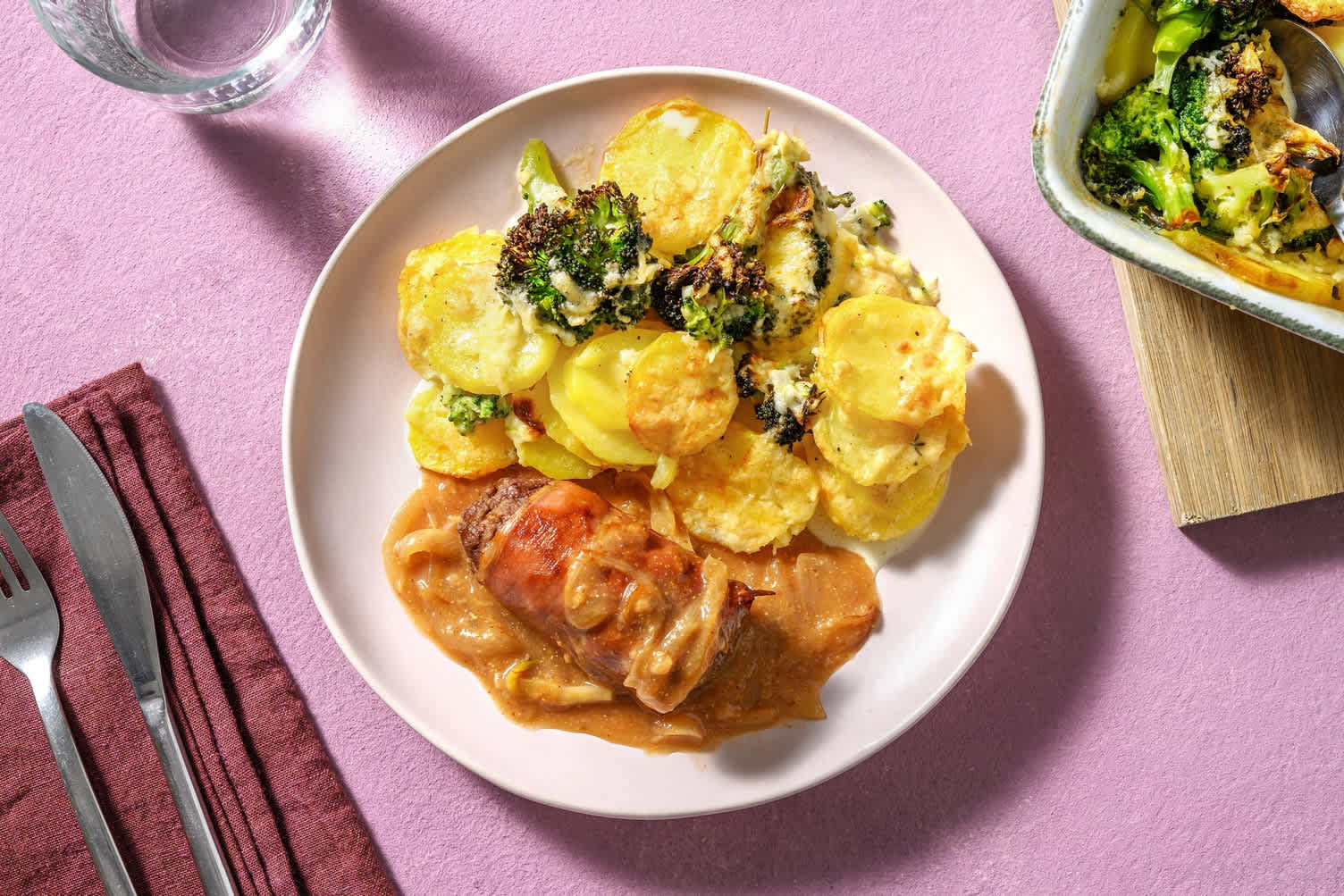 Blinde vink met aardappelgratin