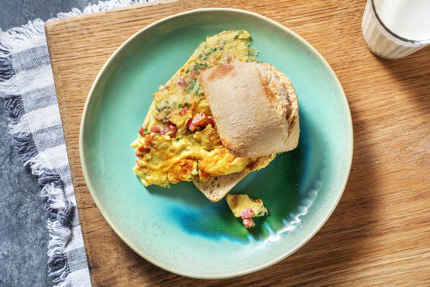 Omelette aux lardons et ciboulette