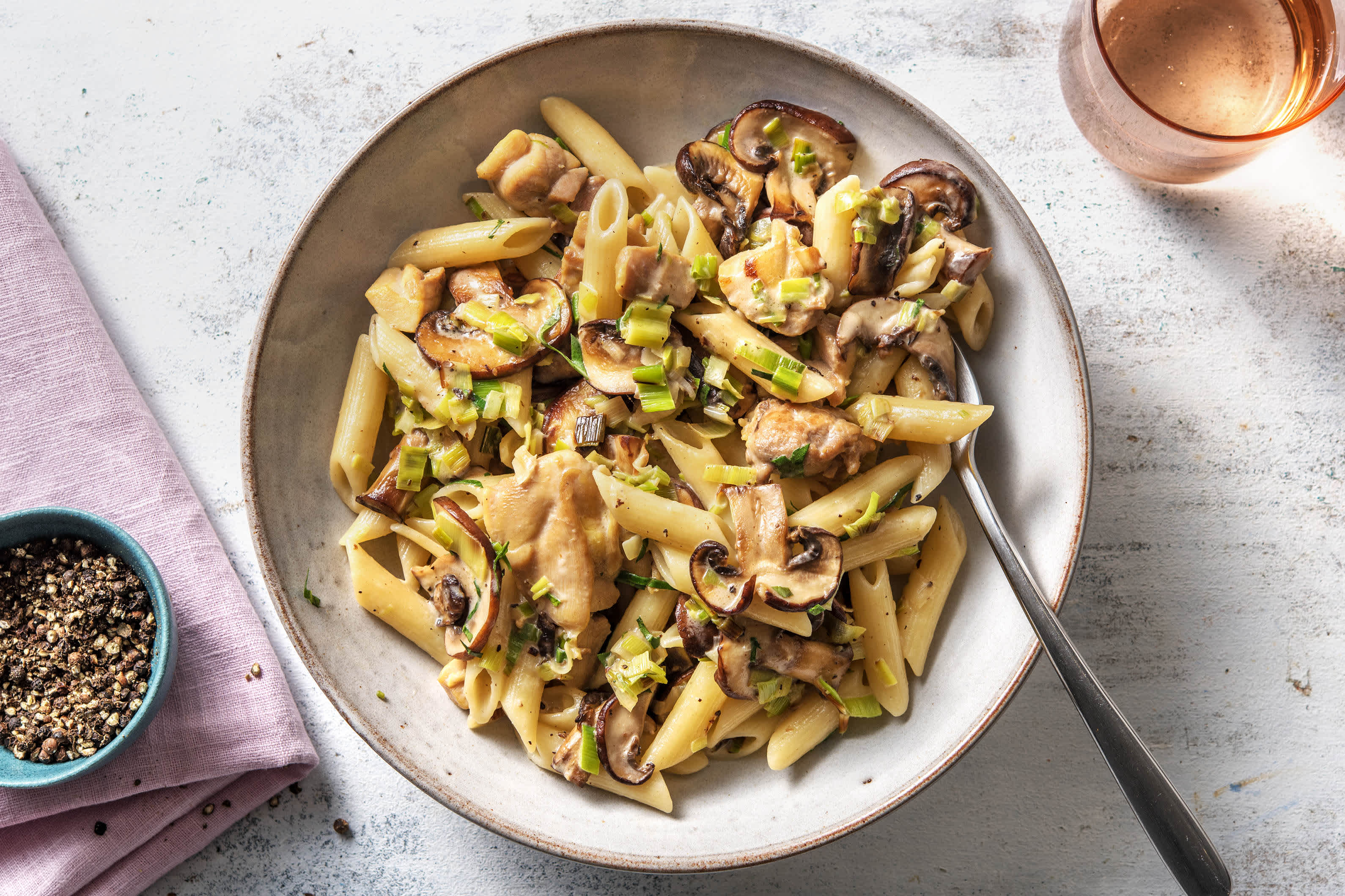 One Pot Creamy Chicken Pasta