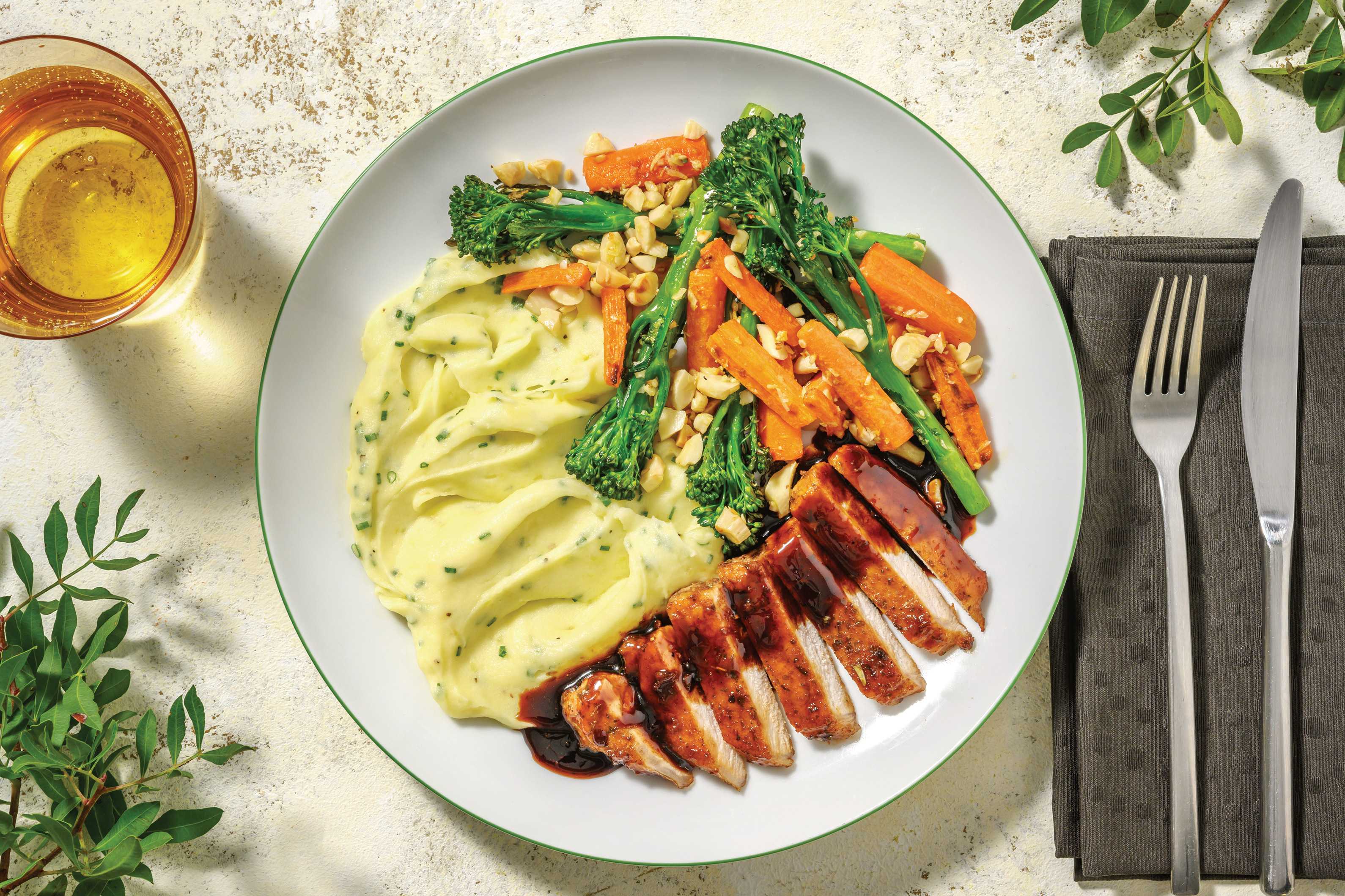 Orange-Cherry Glazed Pork Steak