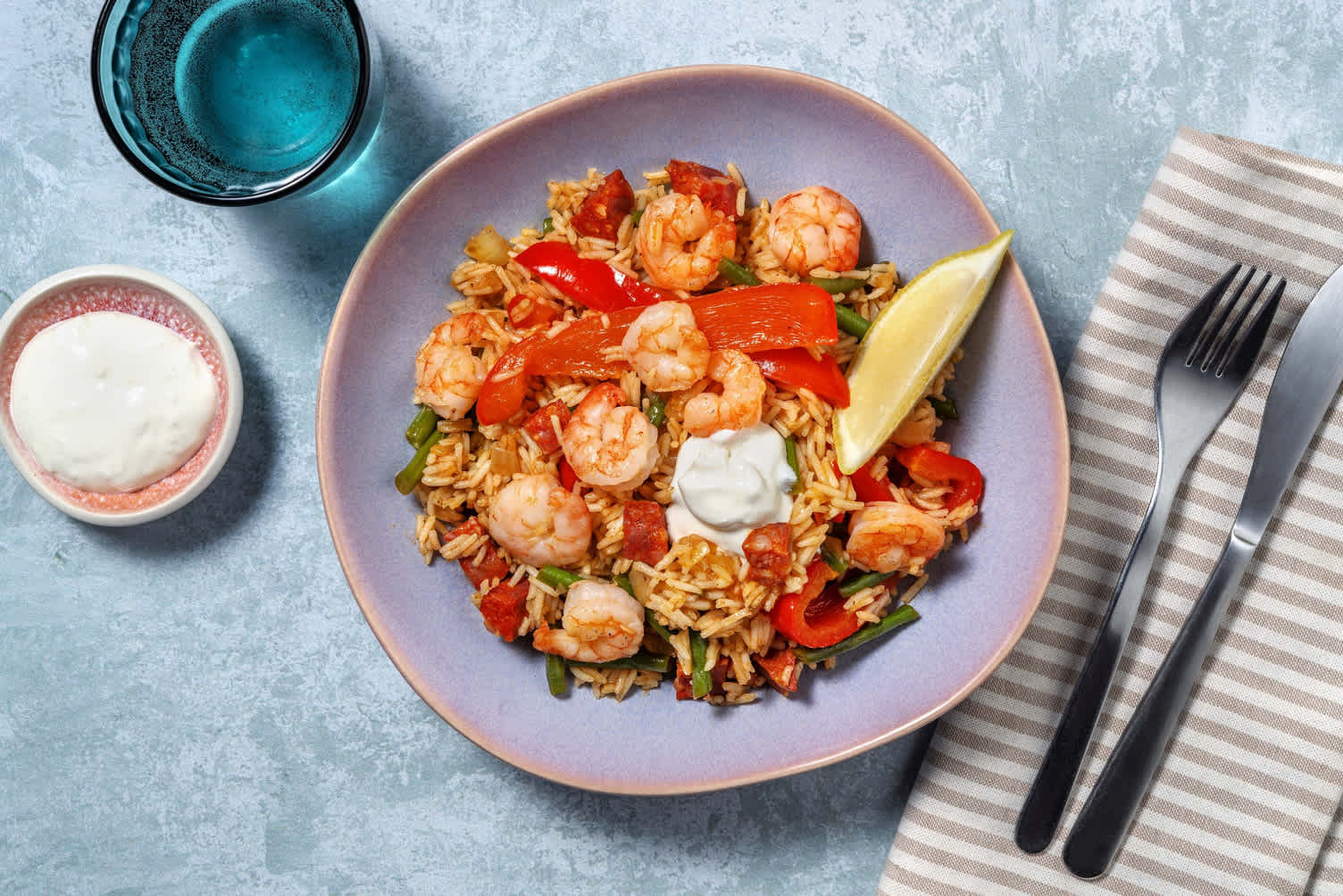 Paella! Spanischer Reis mit Argentinos und Crevetten