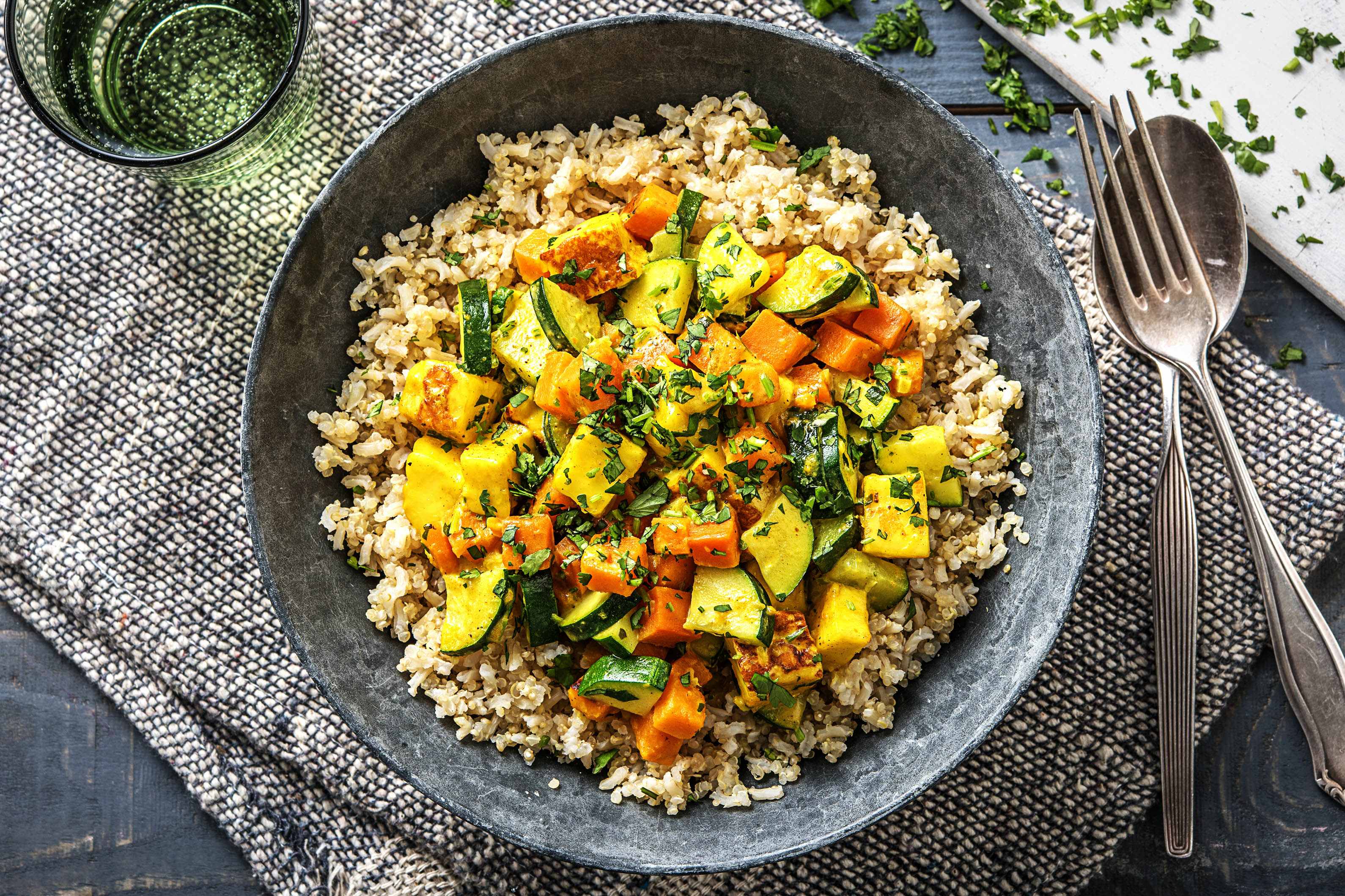 Paneer and Sweet Potato Curry (v)