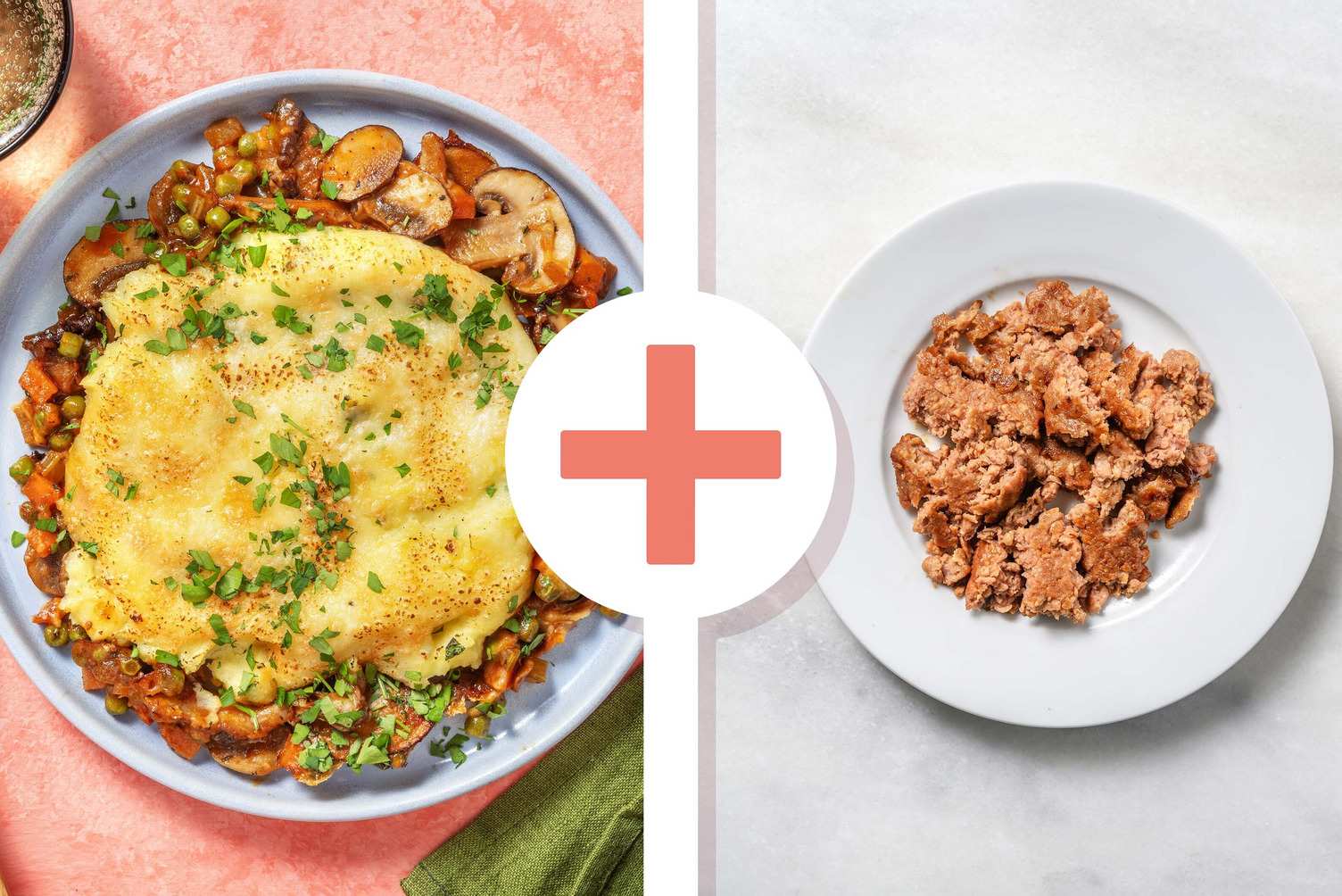 Pâté chinois aux pois, au Beyond Meat® et aux champignons