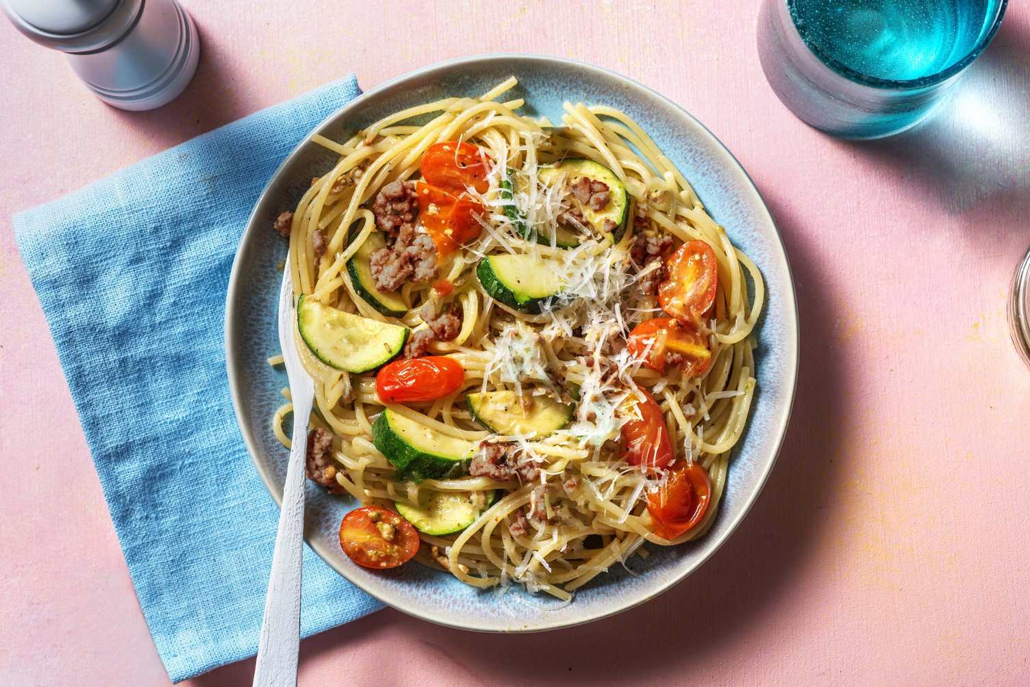 Pâtes à la bolognaise aux légumes