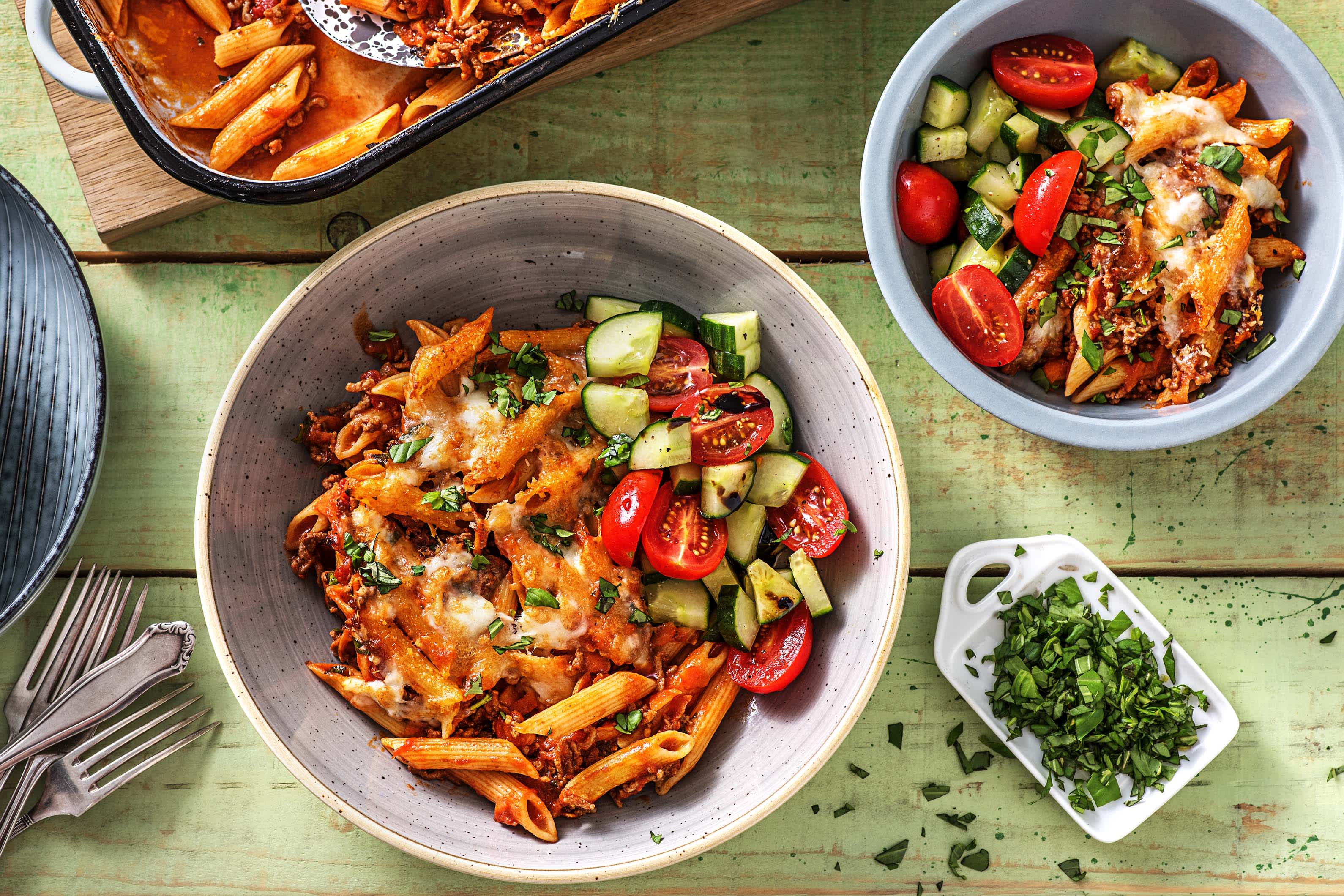 Penne Beef Ragu Alforno