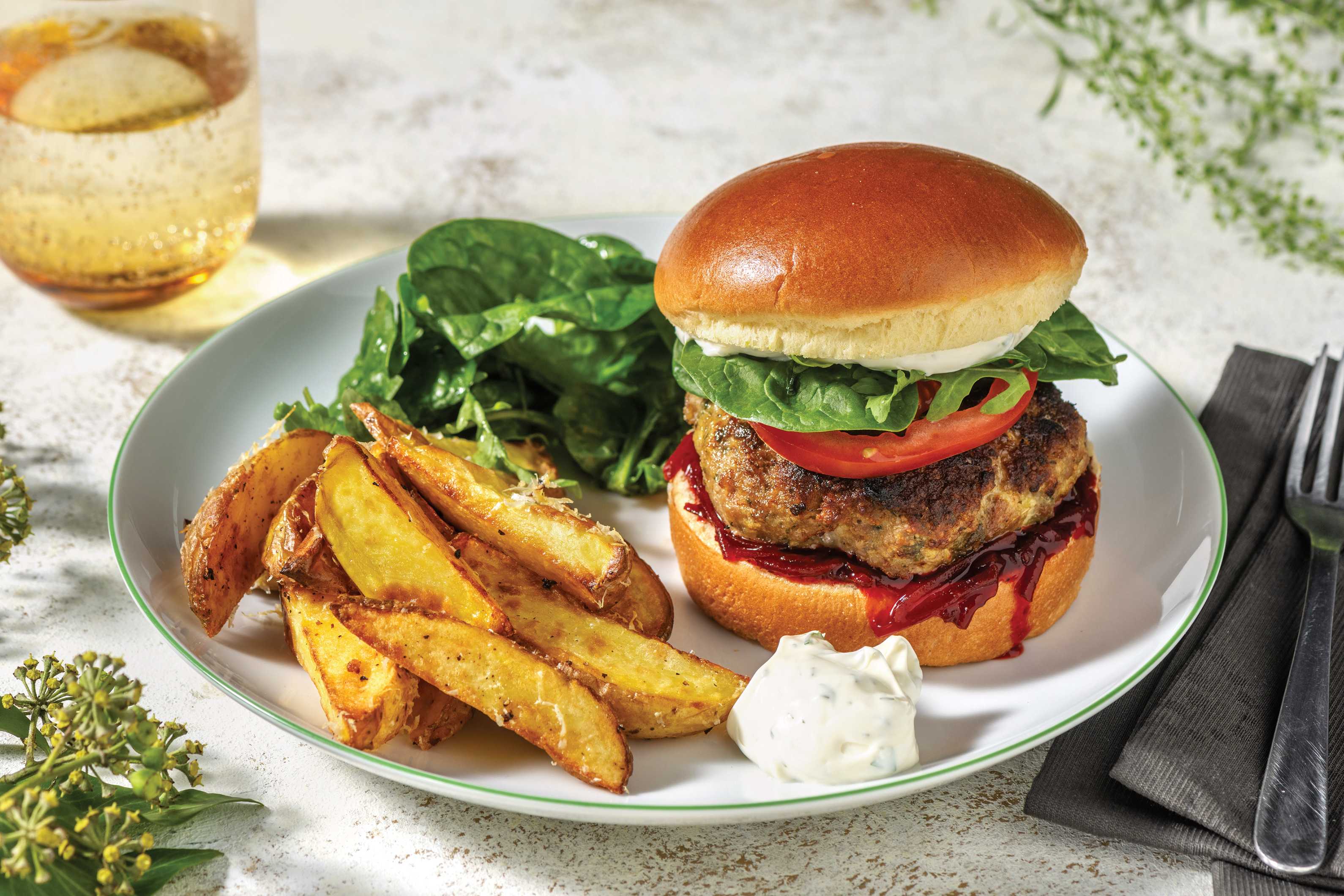 Pork, Apple & Sage Stuffing Burger