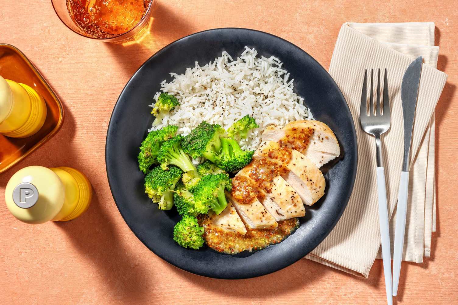 Poulet à la moutarde et aux abricots