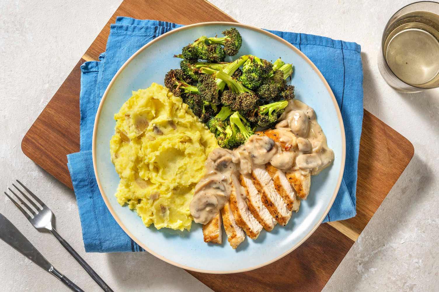 Poulet aux champignons crémeux