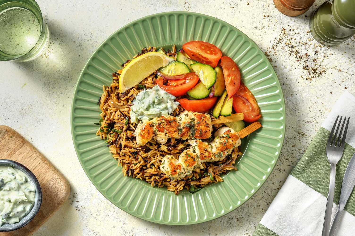 Poulet-Souflaki mit Oregano