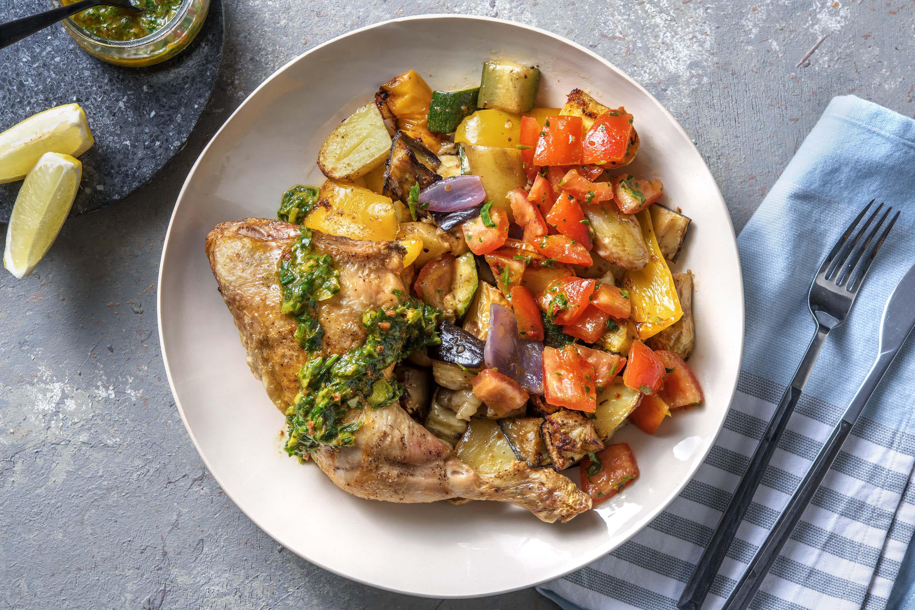 Pouletkeule mit Petersilien-Chimichurri