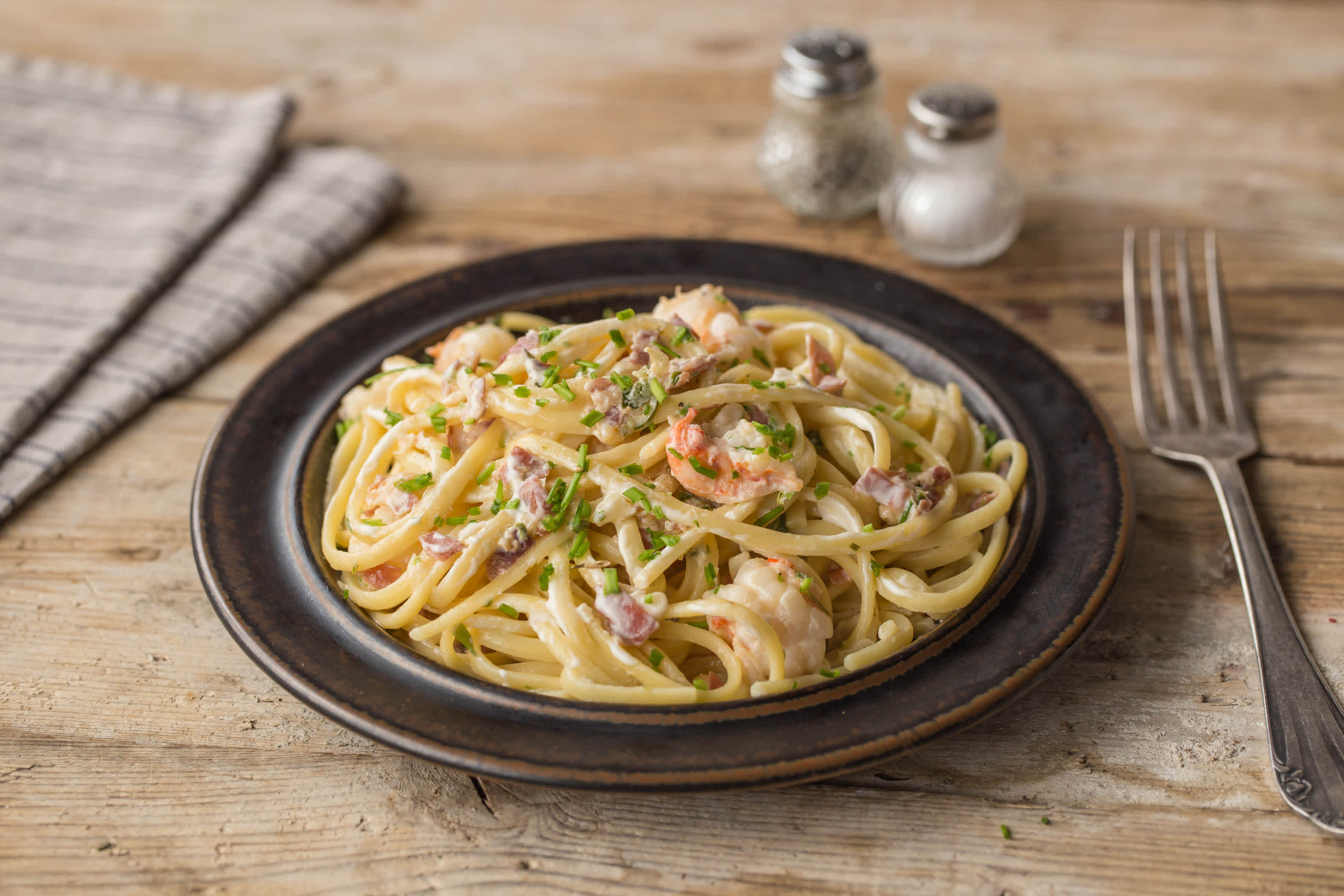 Prawn and Serrano Linguine