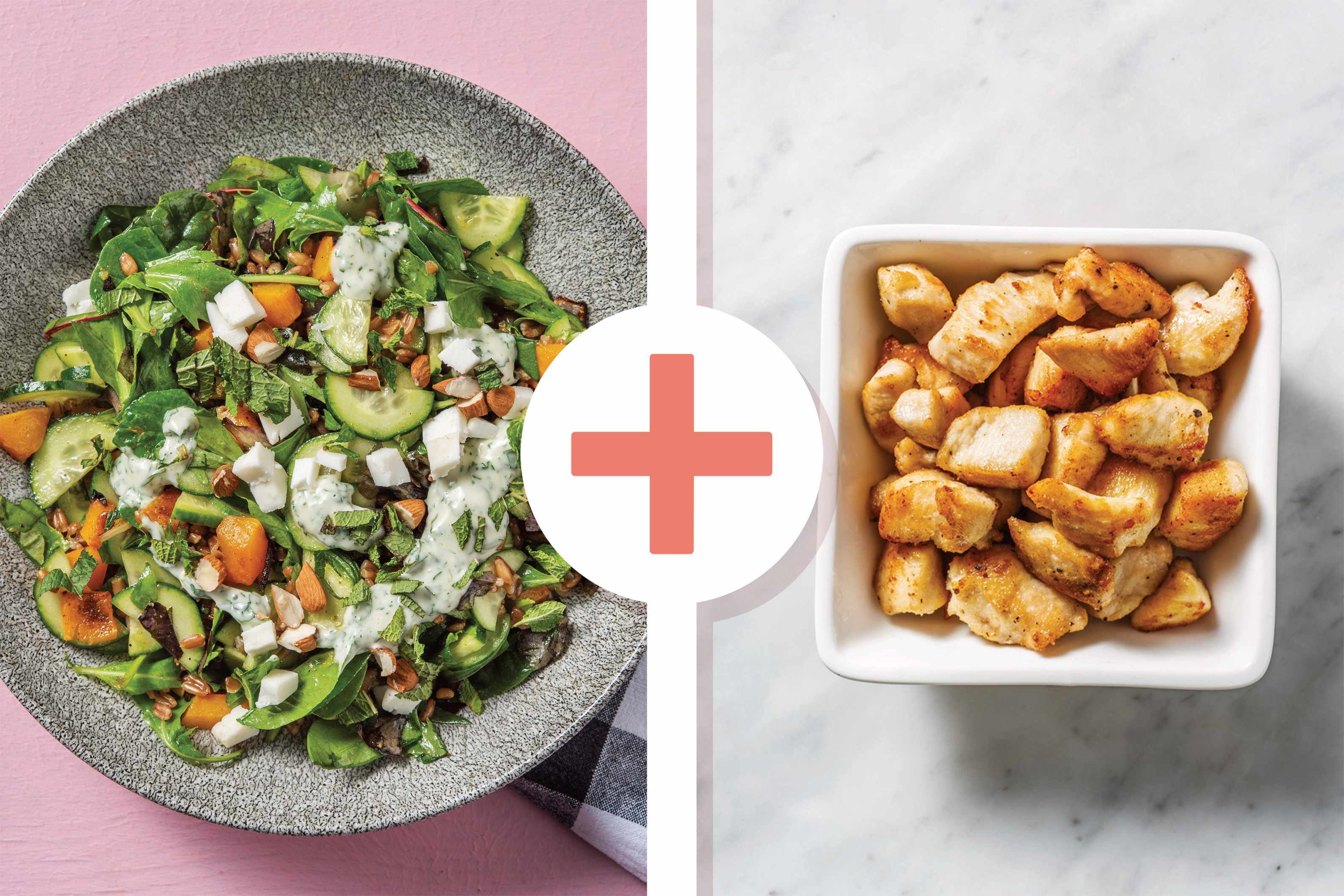 Chicken, Pumpkin & Veggie Freekeh Salad