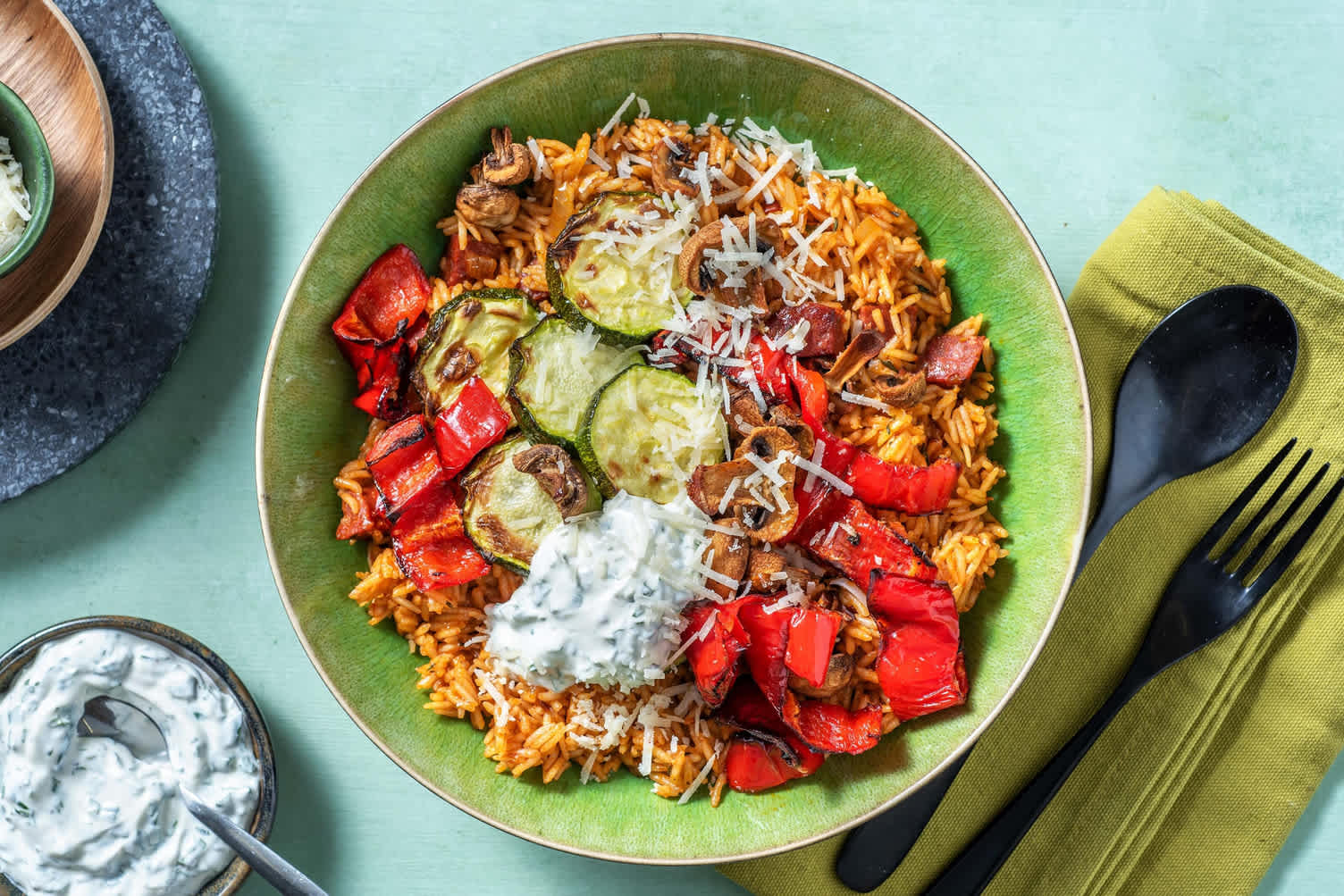 Orzo-Nudel-Pfanne Paella-Style mit Chorizo