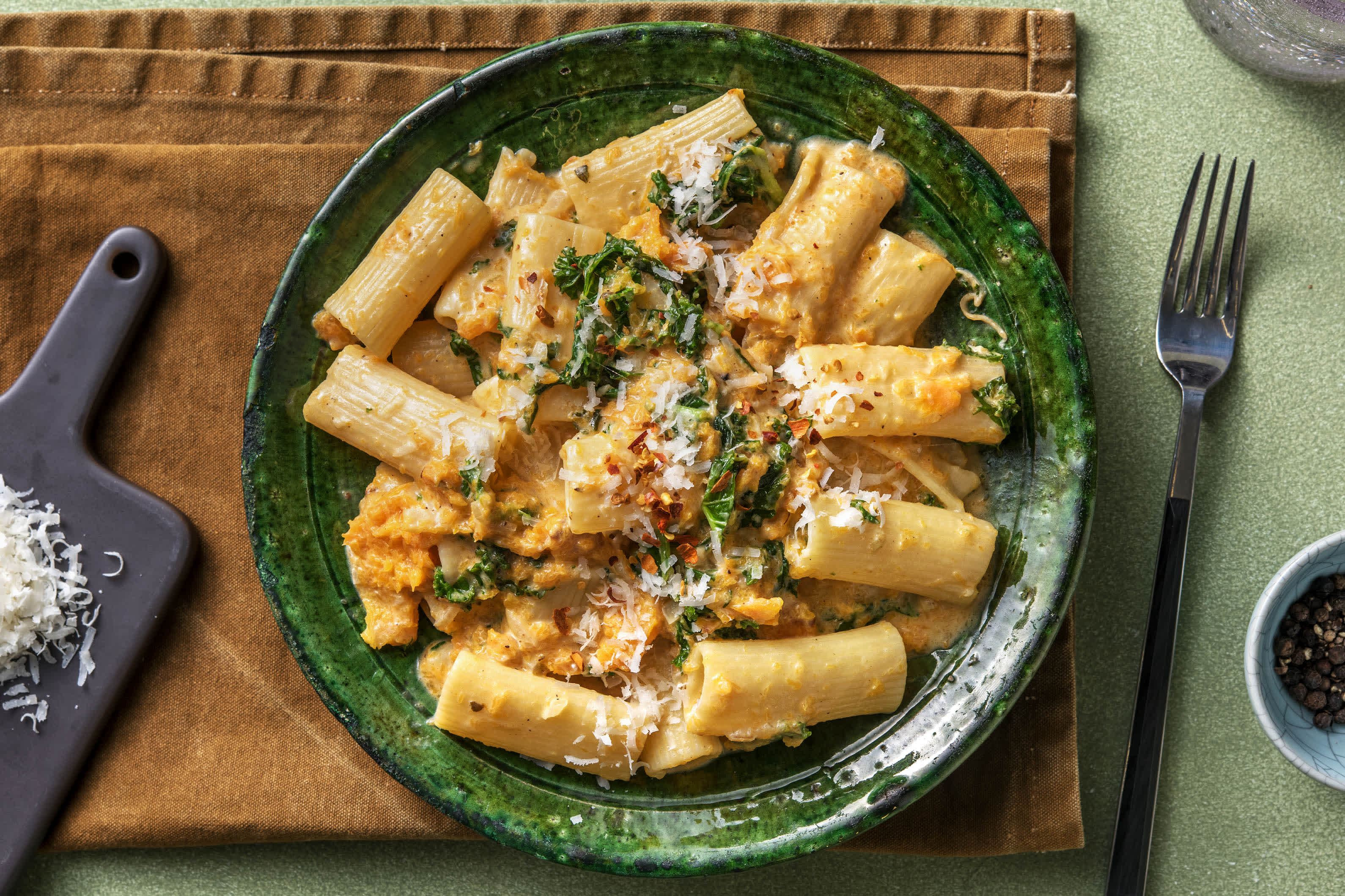Rigatonis et sauce à la courge musquée