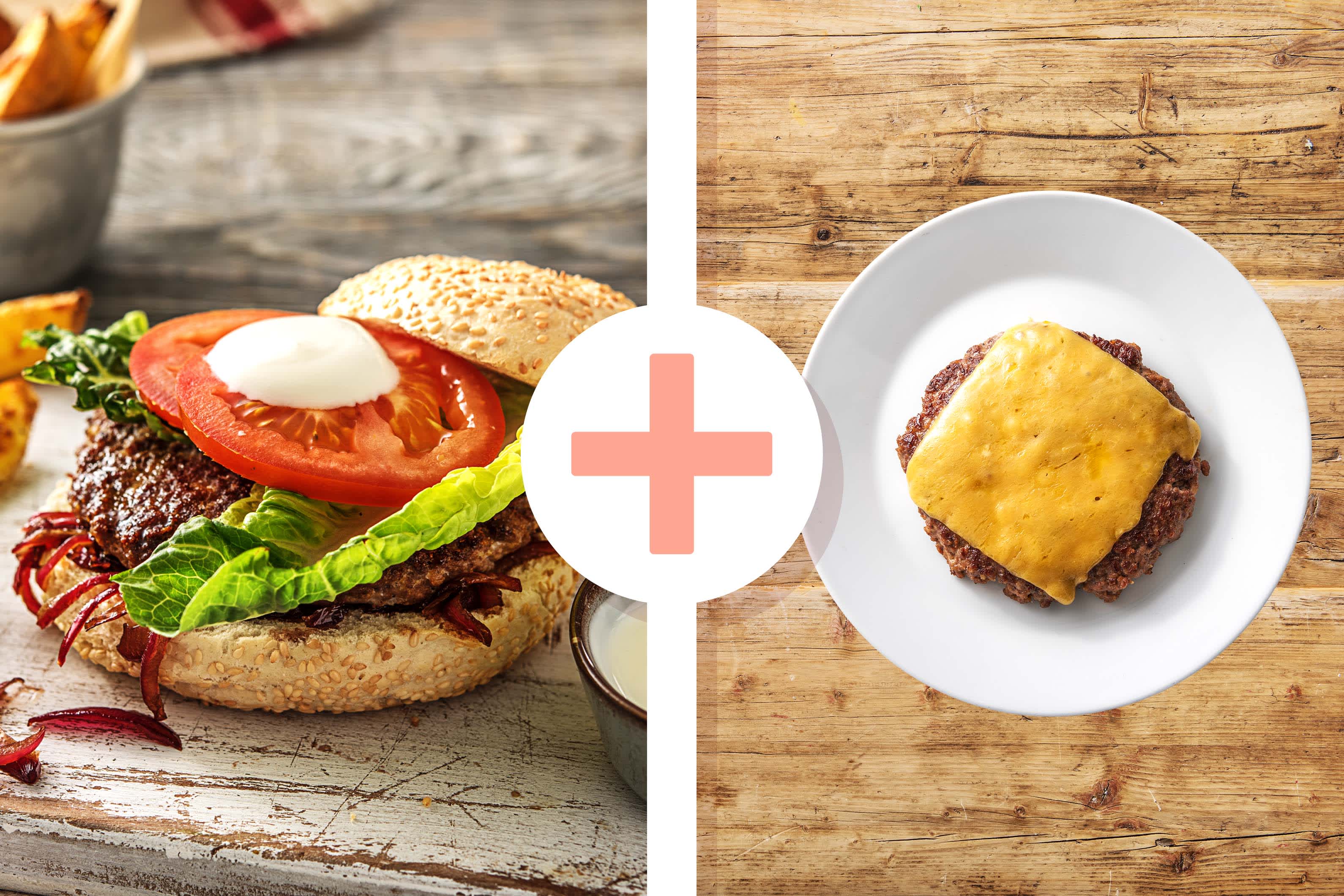 Rindfleischburger mit extra Cheddar-Patty