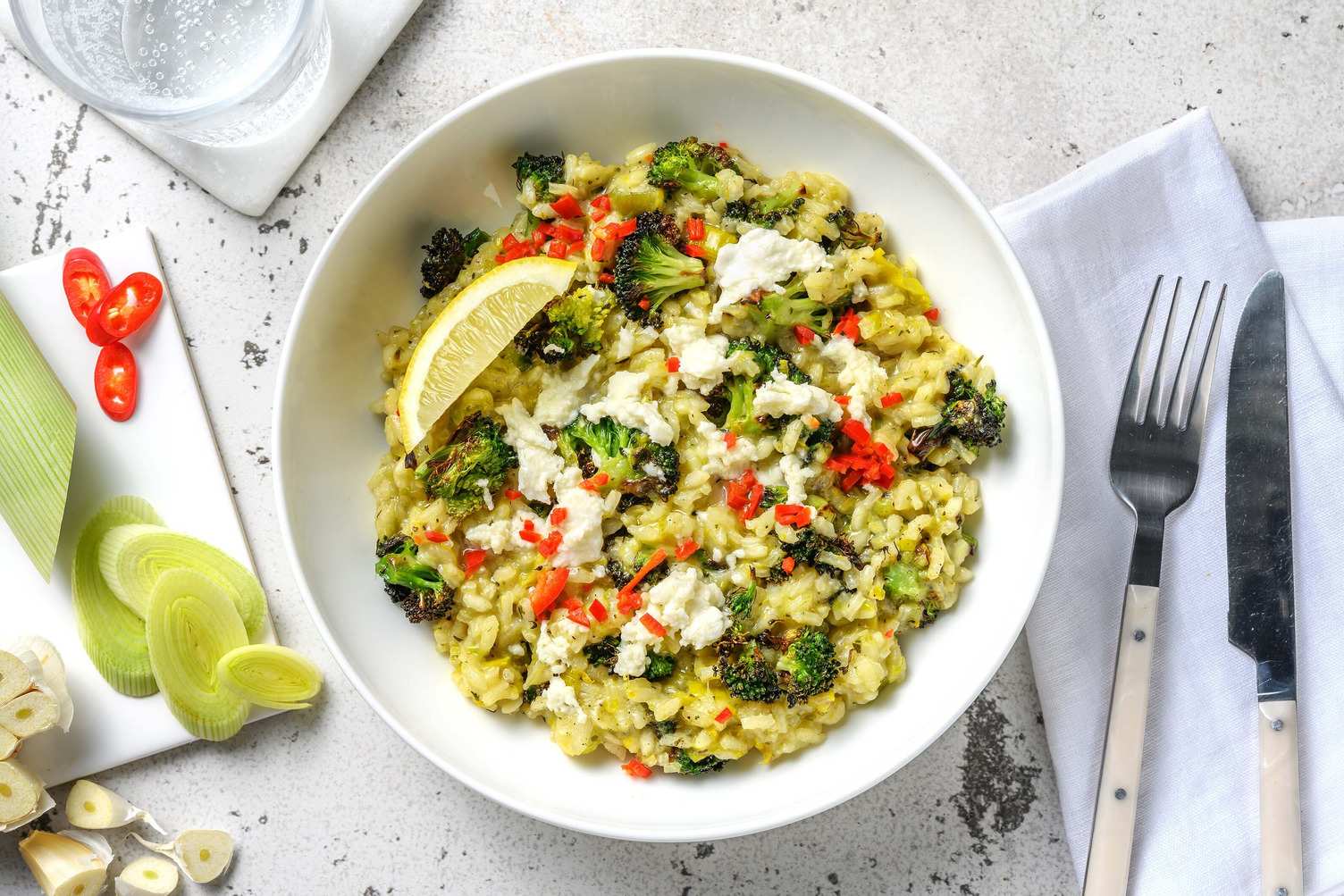 Risotto met buffelmozzarella en broccoli