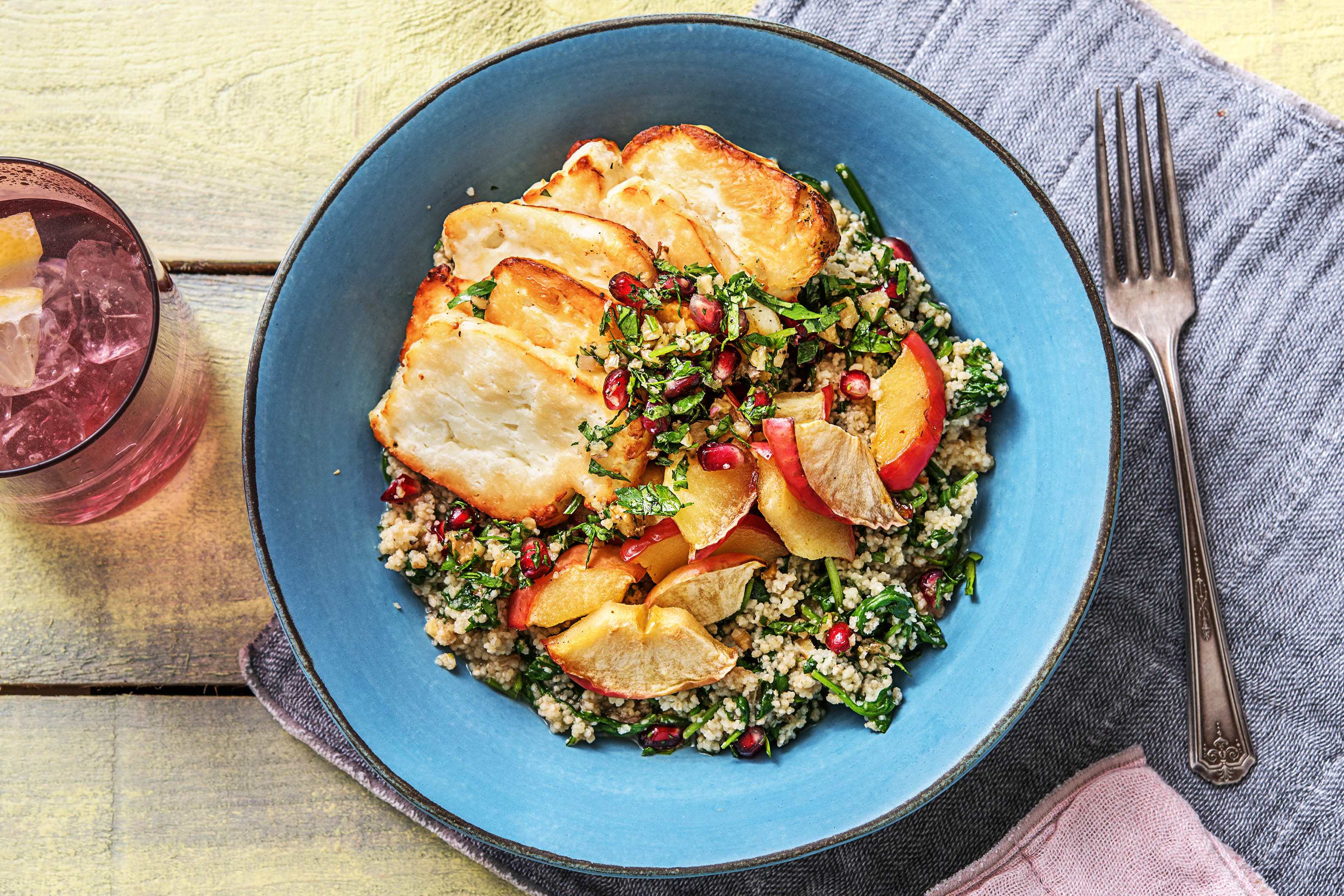 Roast Halloumi and Apple (v)