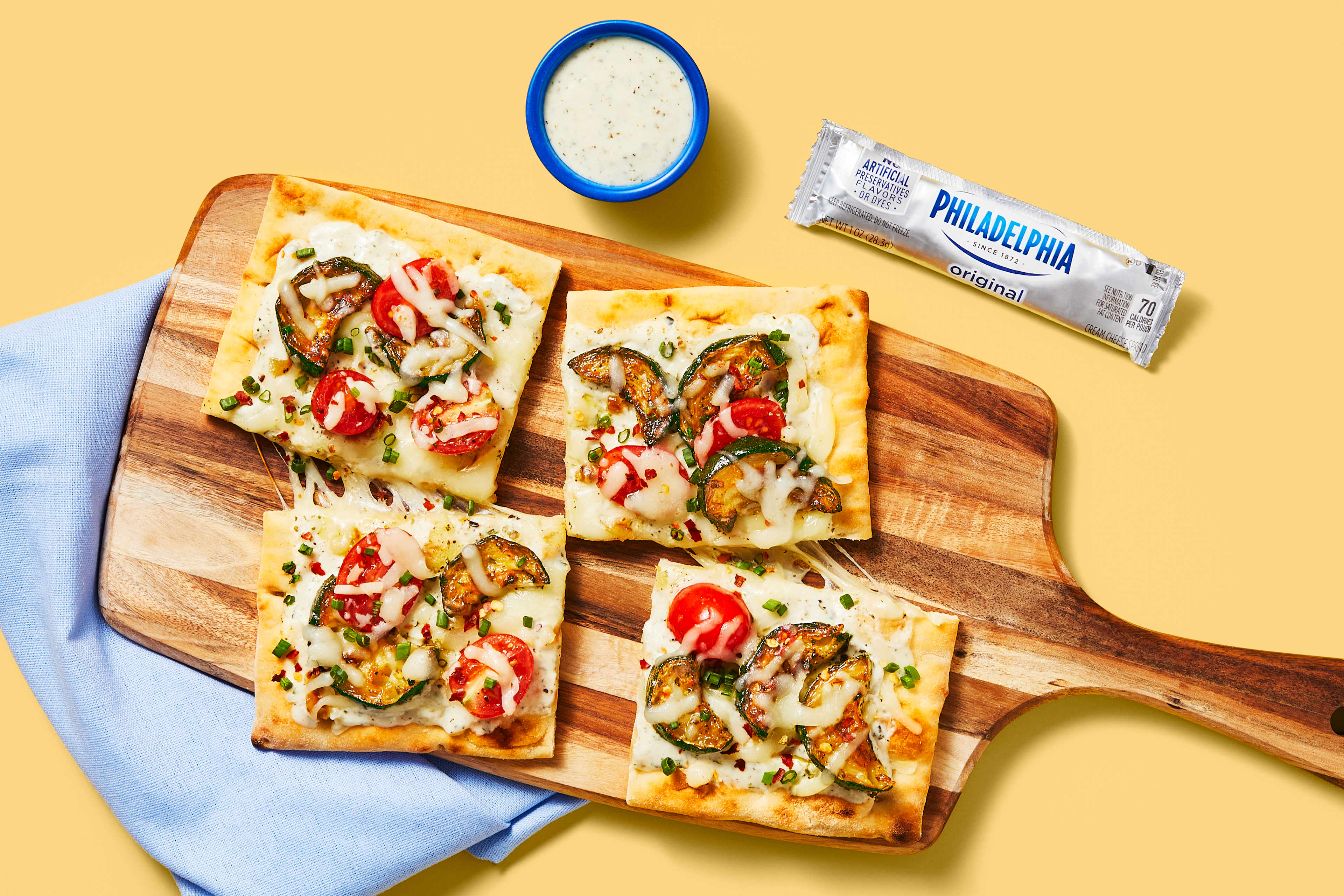 Roasted Garlic & Zucchini Flatbreads