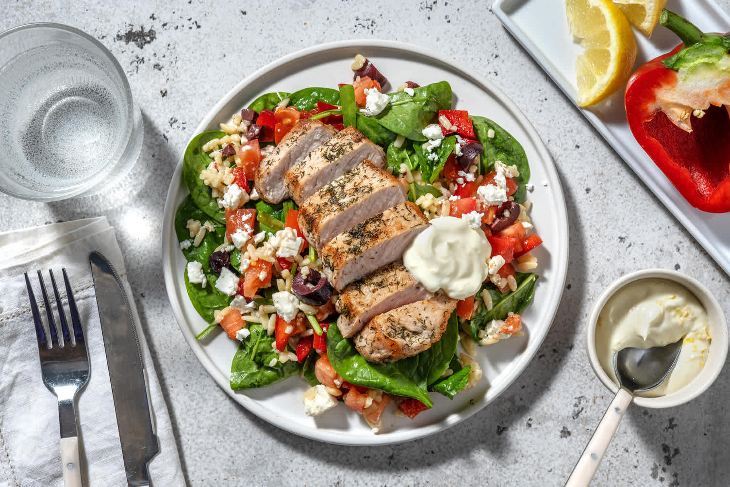 Salade style souvlaki au tofu