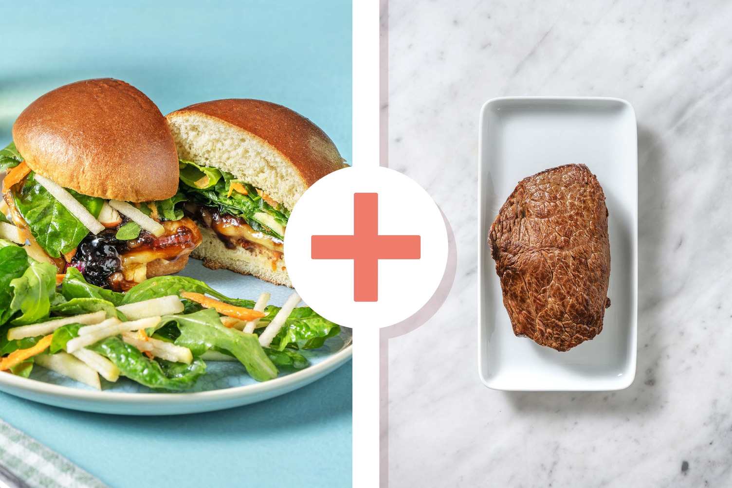 Sandwichs au steak, au brie et aux oignons caramélisés