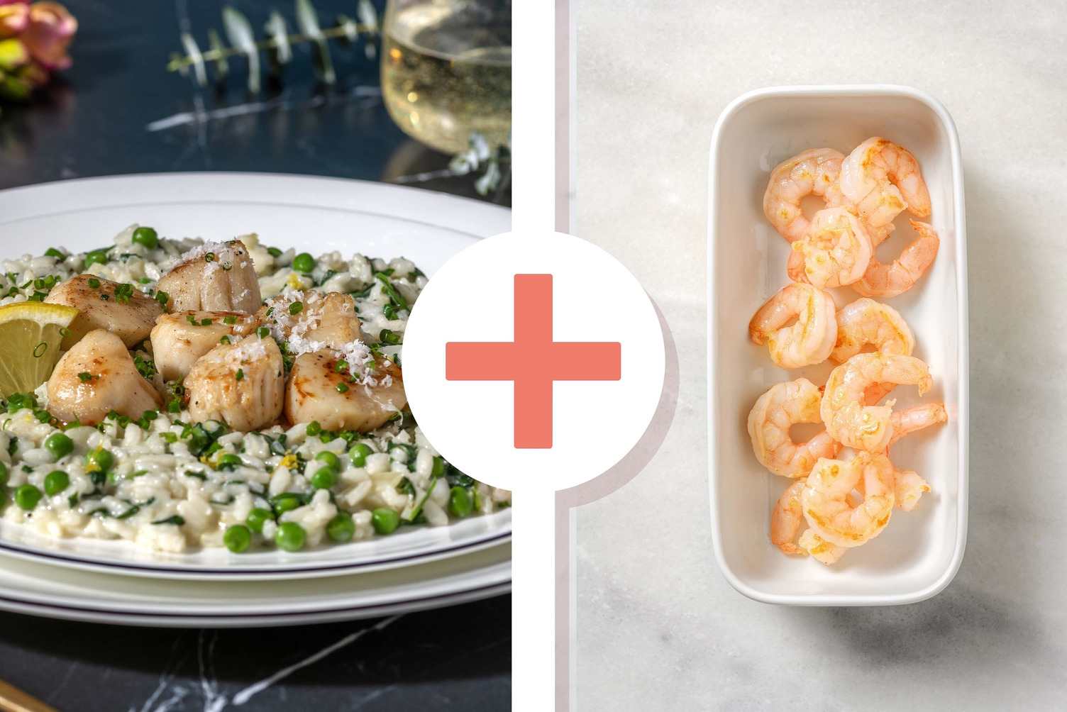 Risotto aux pétoncles et aux crevettes