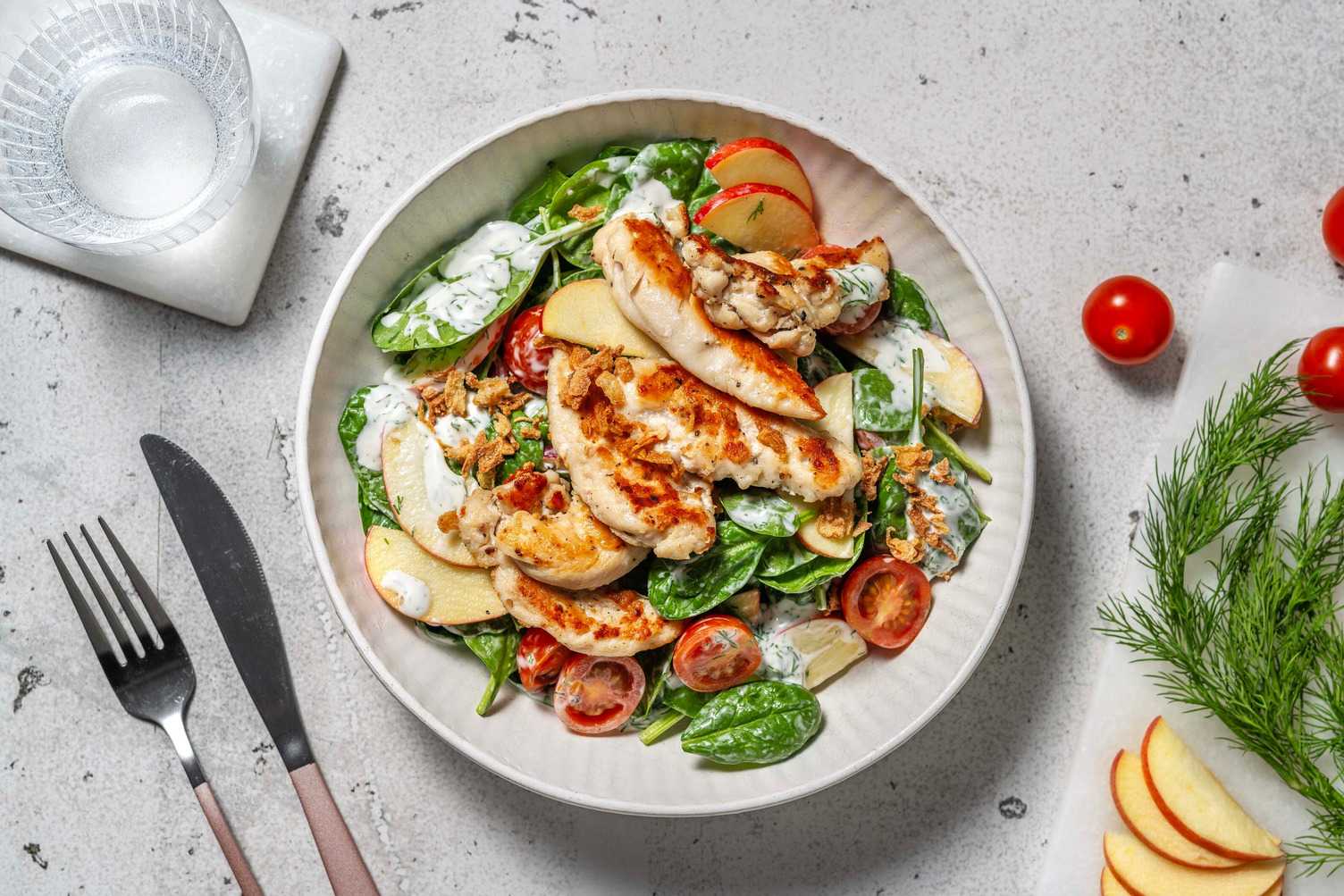 Salade de poulet à l’ail