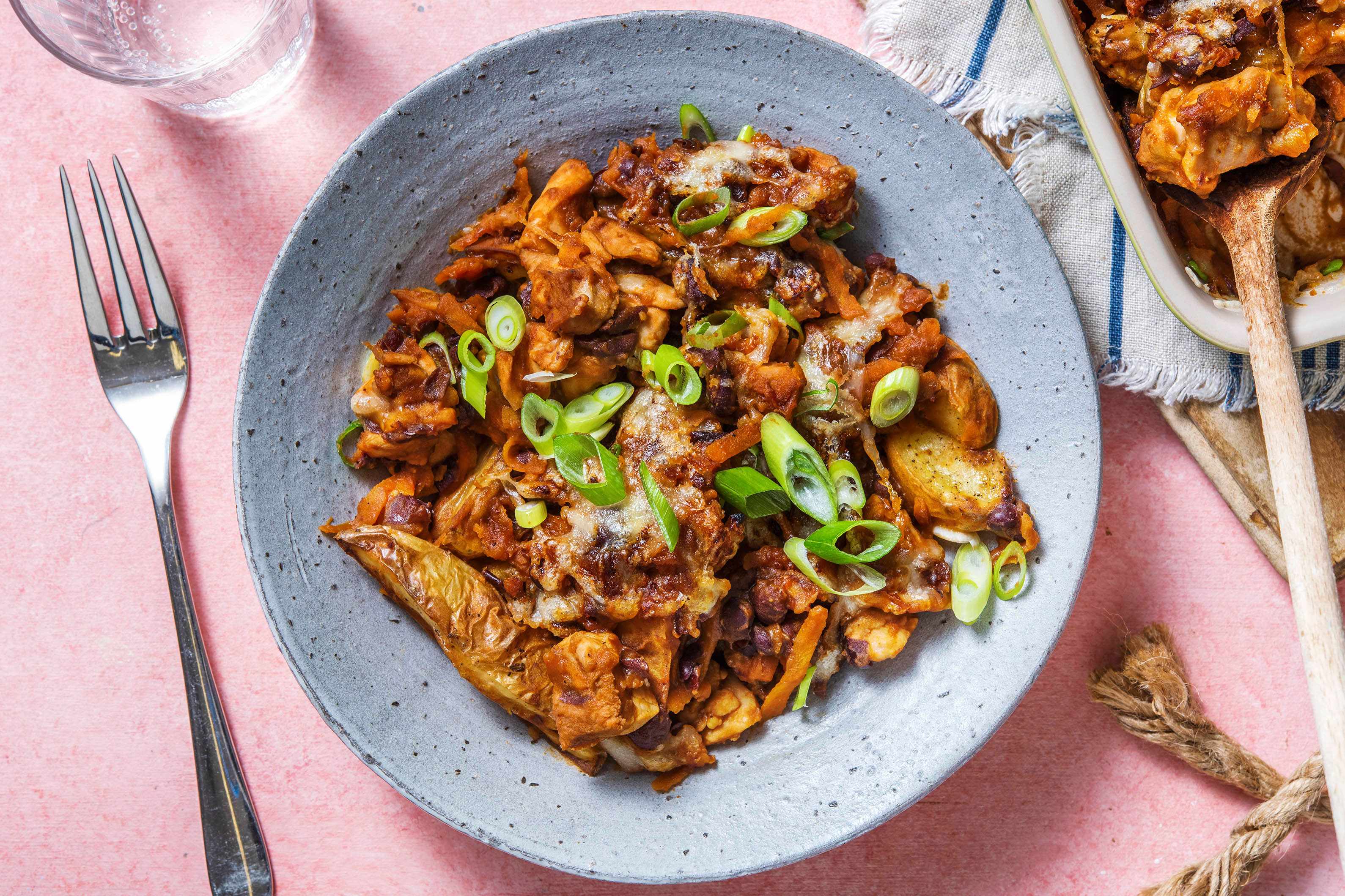 Smokey BBQ Chicken and Blackbean Loaded Wedges