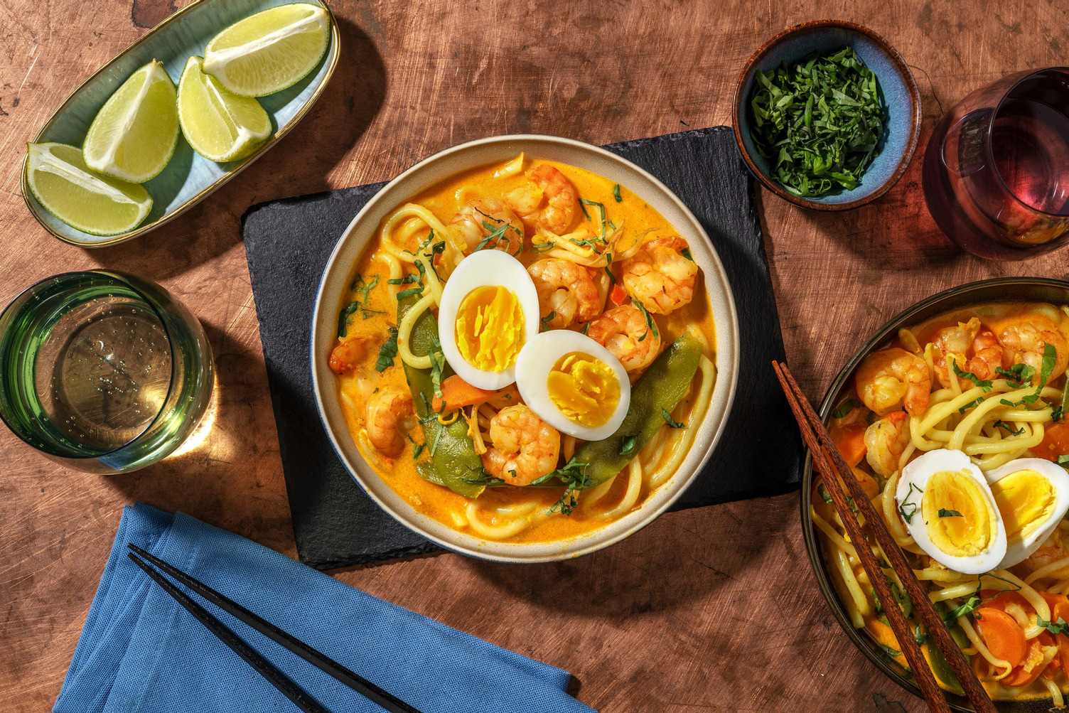 Singaporese Laksa met garnalen