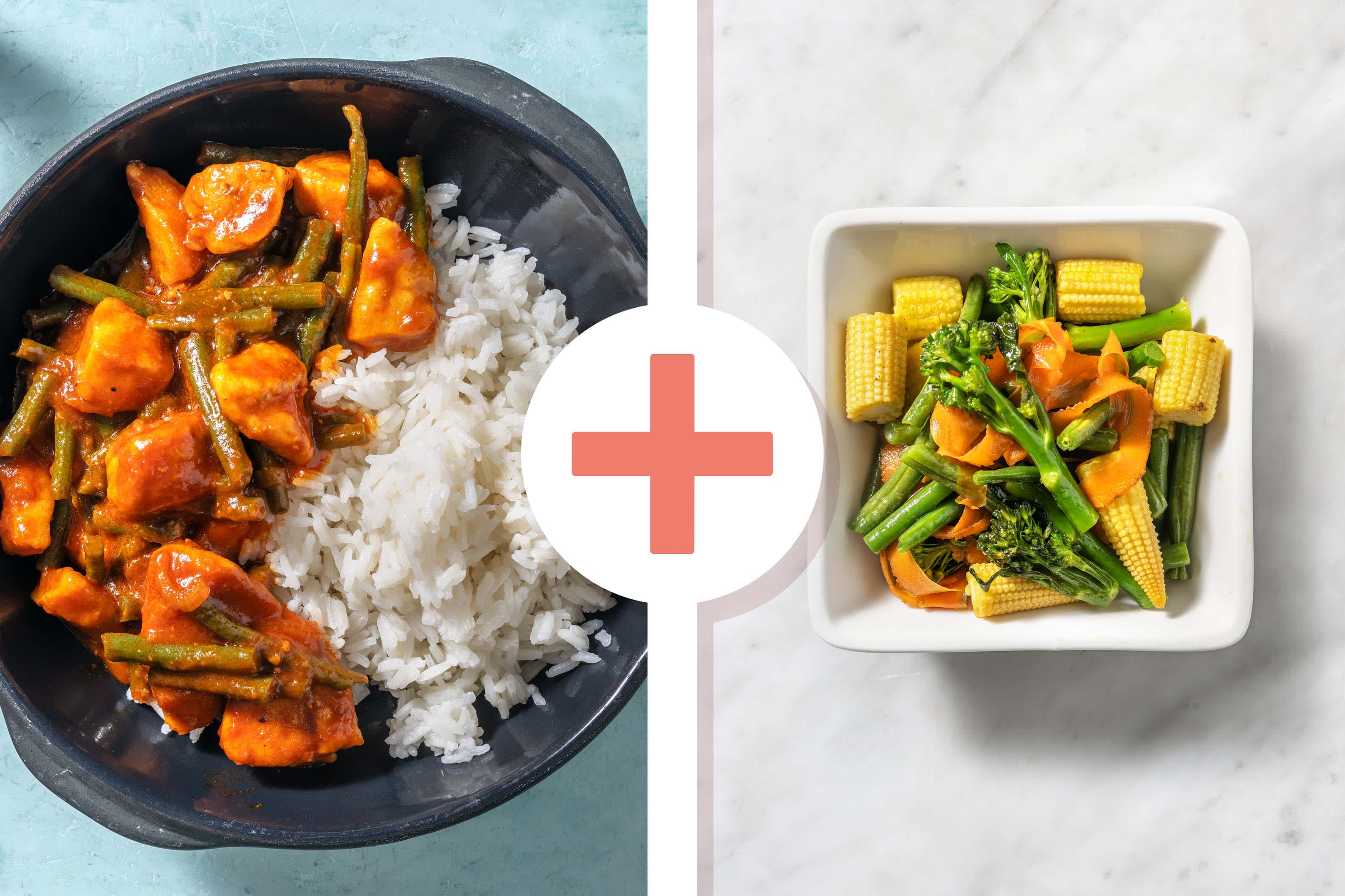 Soy and Honey Chicken and Rainbow Veg Mix
