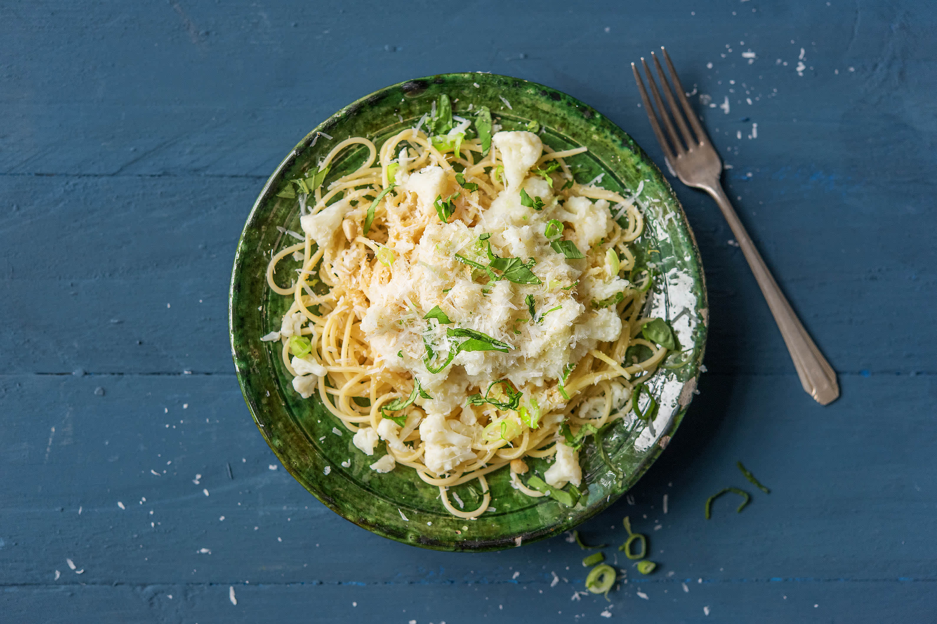 Spaghetti mit zitroniger Blumenkohlsoße