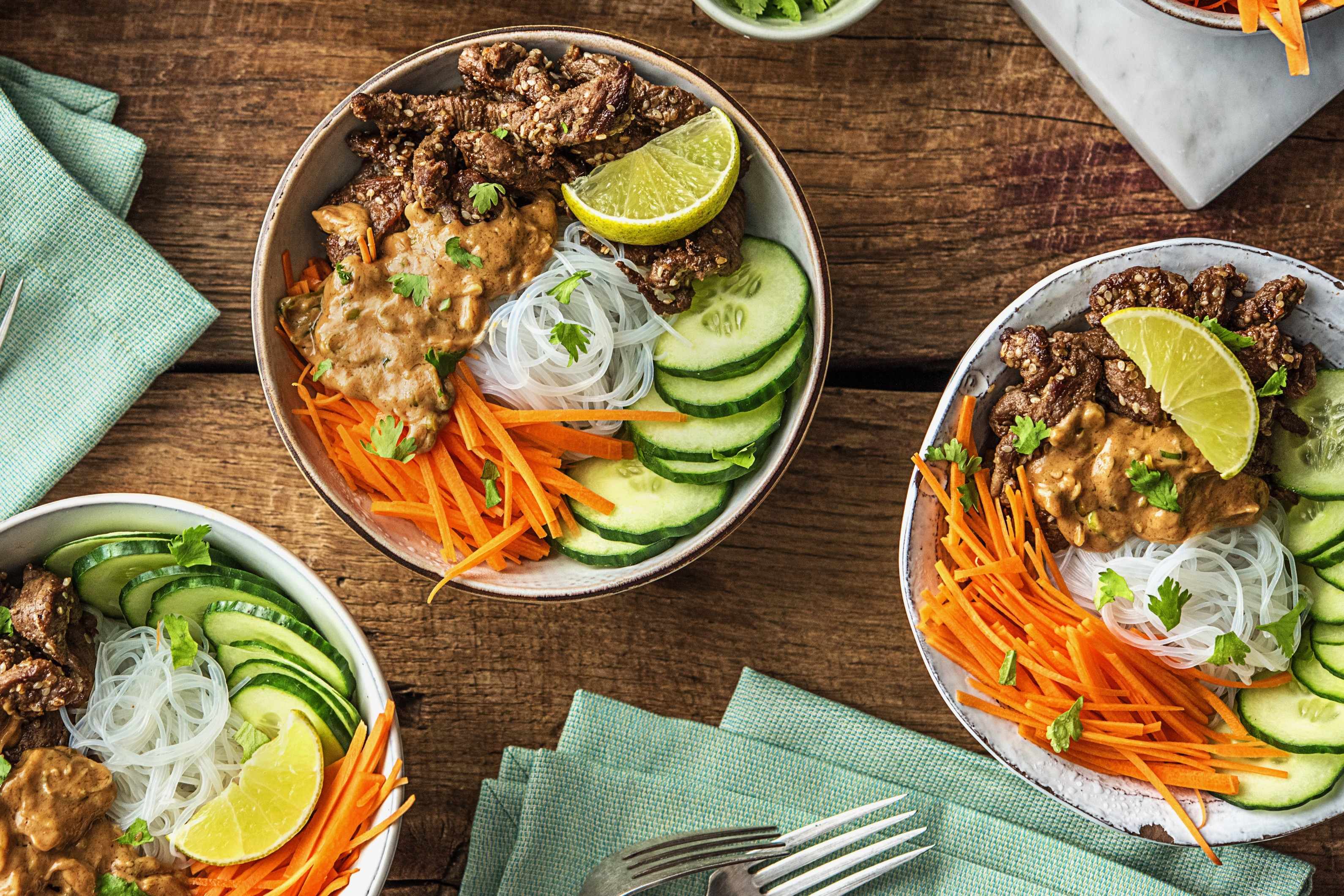 Beef Rice Noodle Bowls