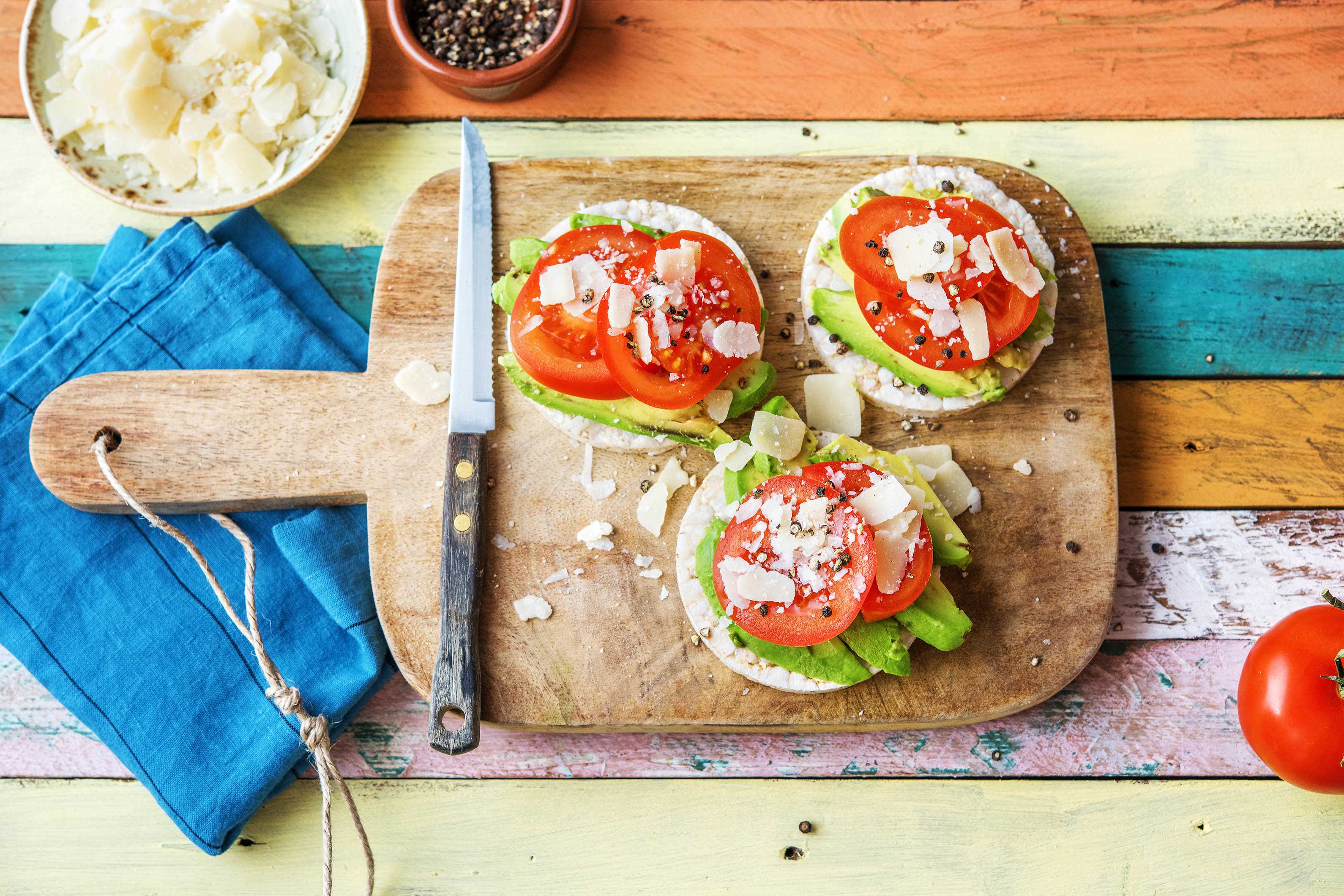 Speltwafels met avocado