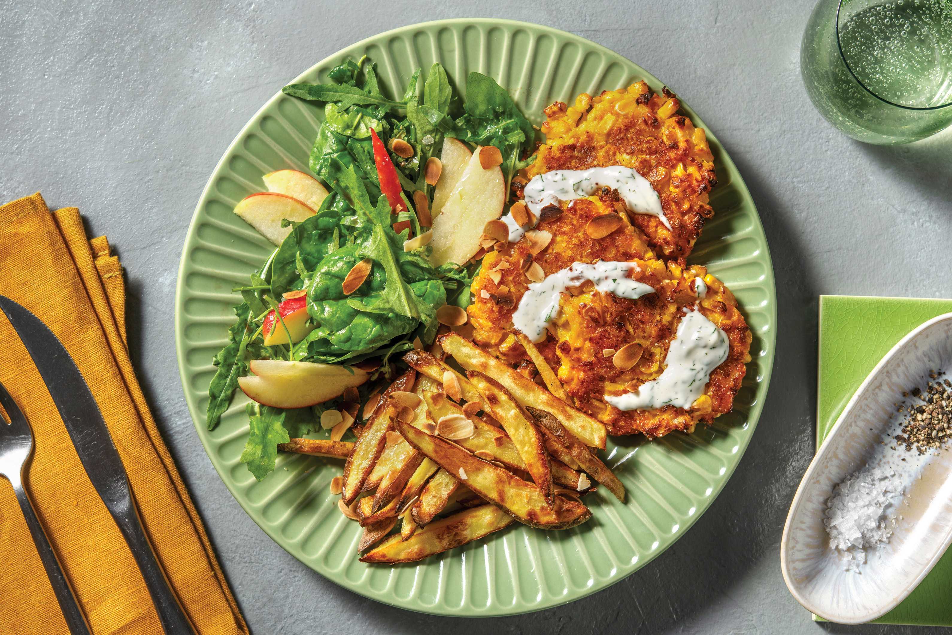 Nan's Sweetcorn & Double Fetta Fritters