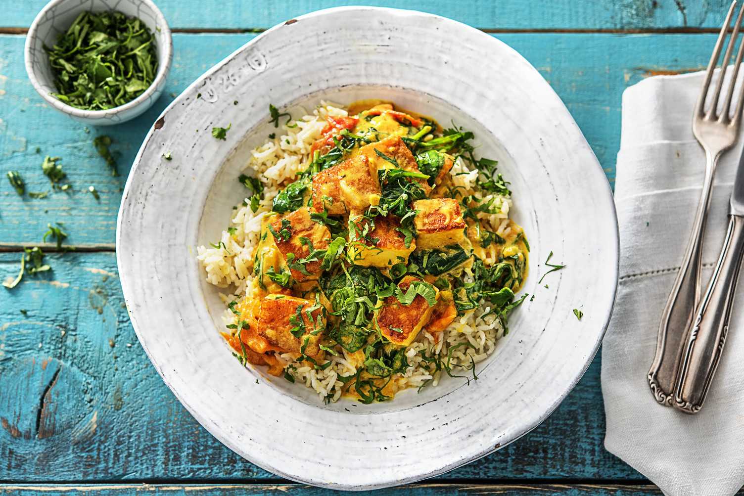 Paneer et épinards