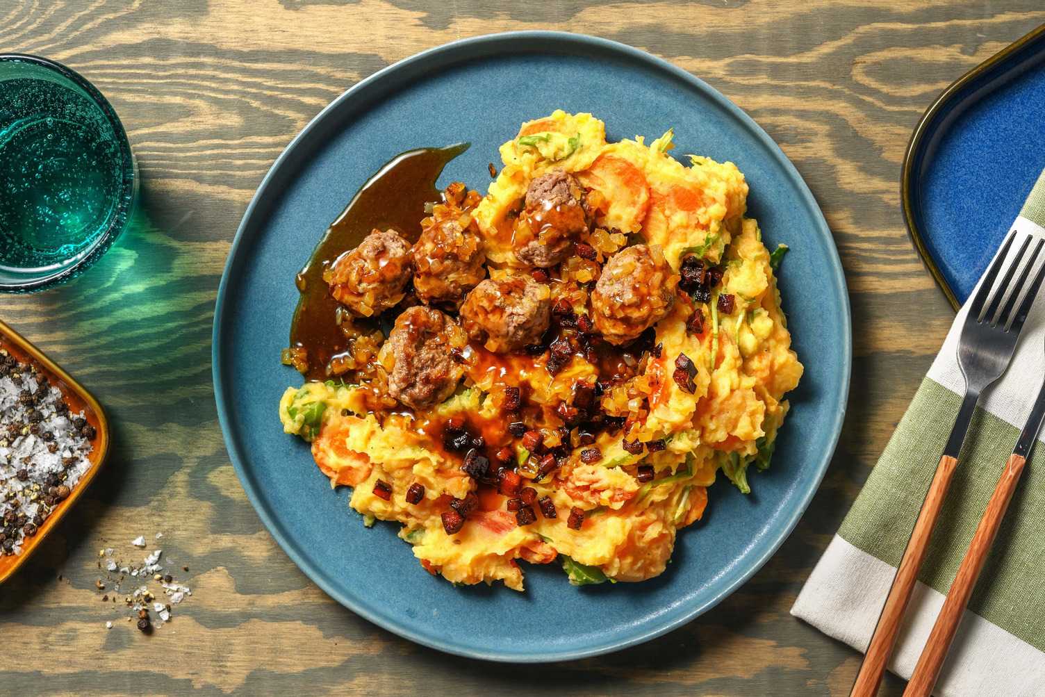 Stamppot met geroosterde wortel en chorizo