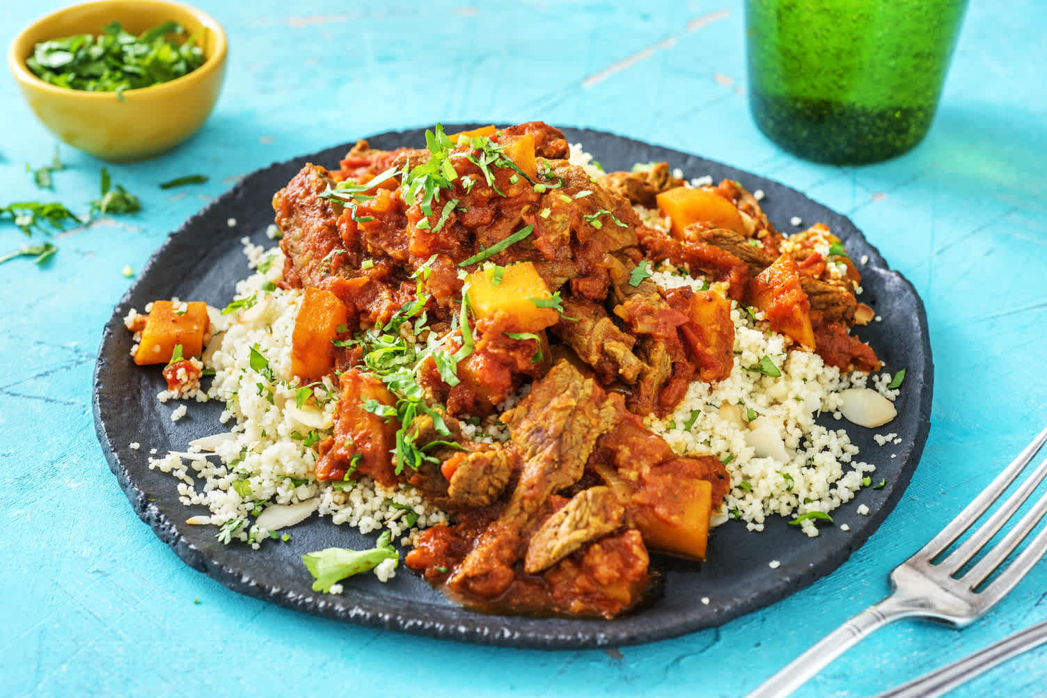 Tajine au bœuf et à la courge musquée