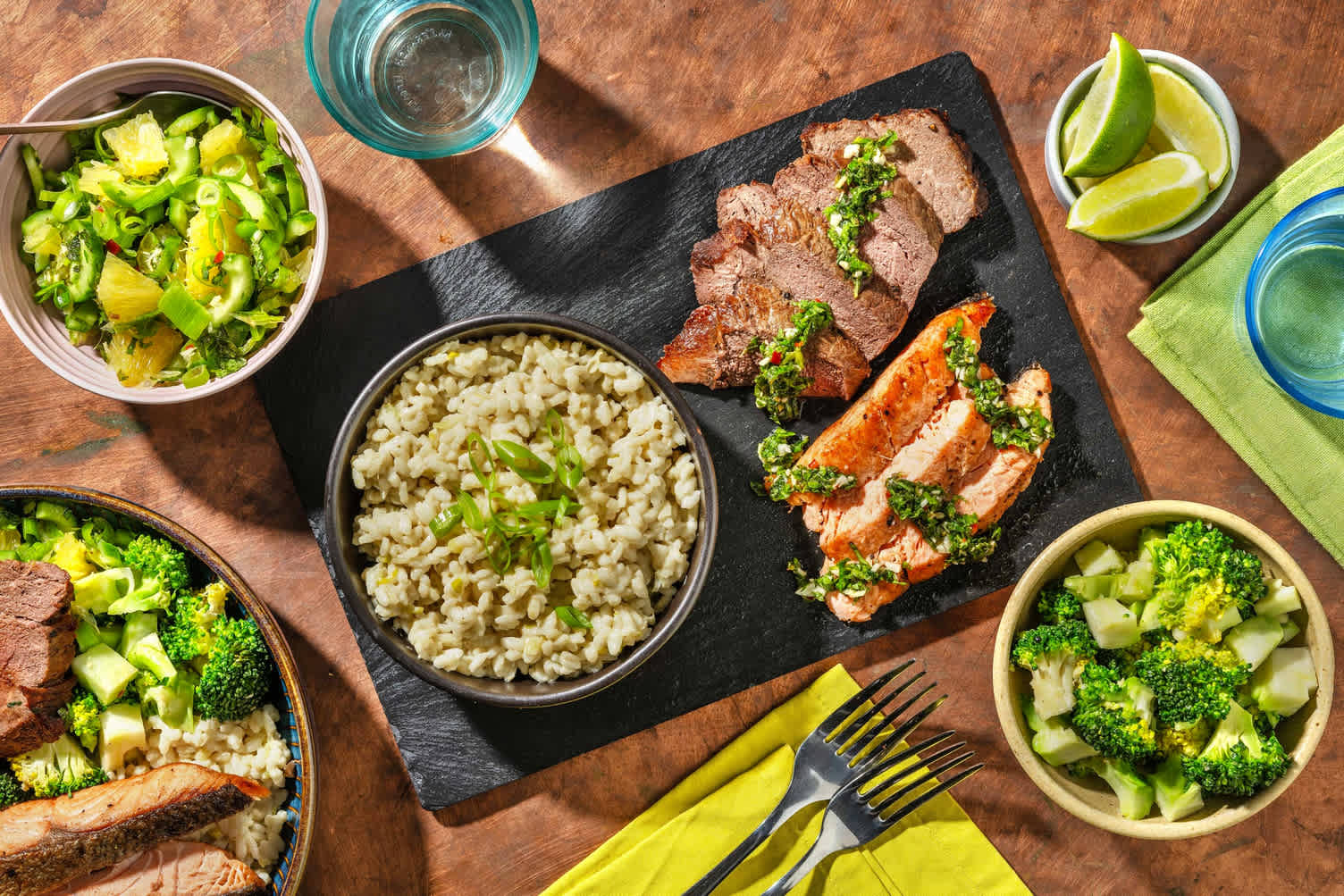 Terre et mer à la thaïlandaise - saumon et filet mignon