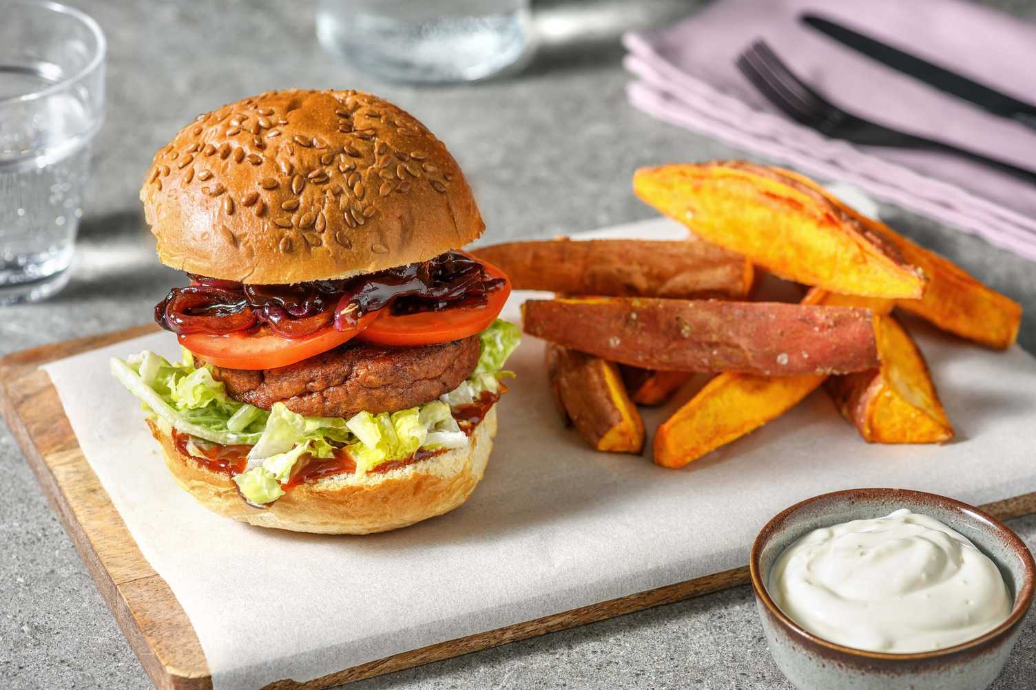 Veganer BBQ-Burger