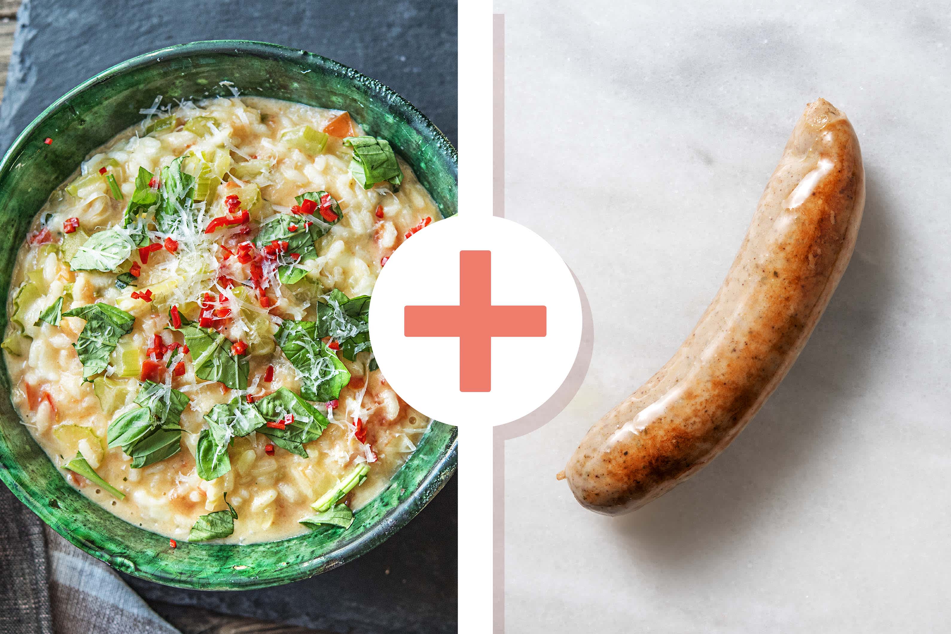 Risotto met Brandt & Levie varkensworst als extra