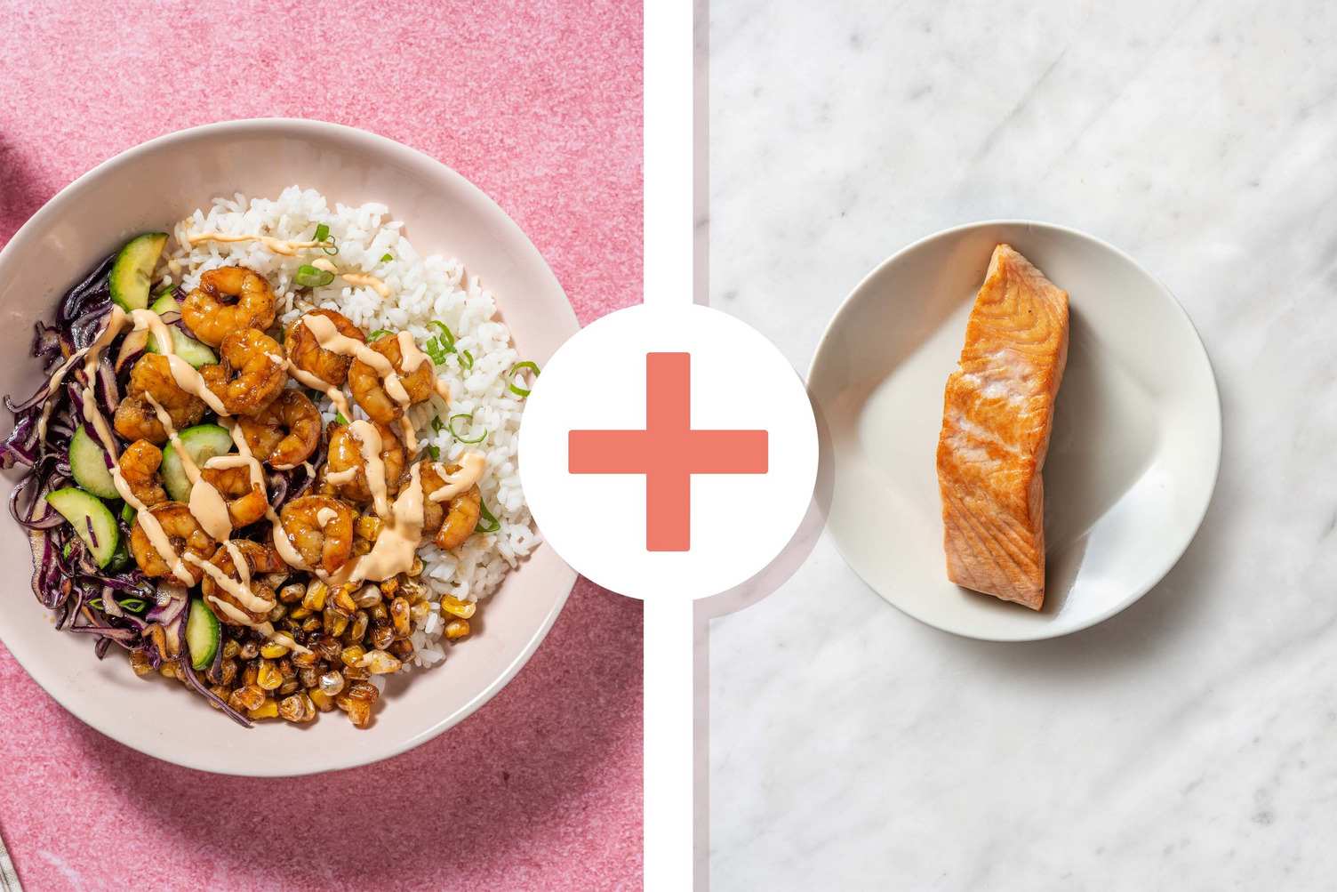 Warm Shrimp and Salmon Poke-Style Bowls