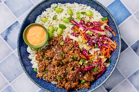 SuperQuick Korean-Style Italian Sausage Bowls